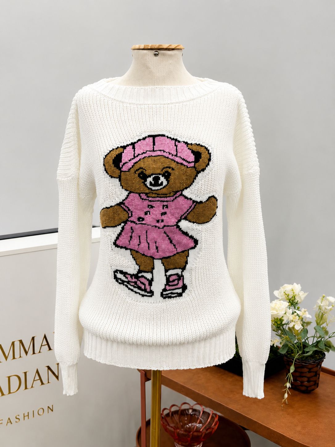 BLUSA TRICÃ URSO BRANCA