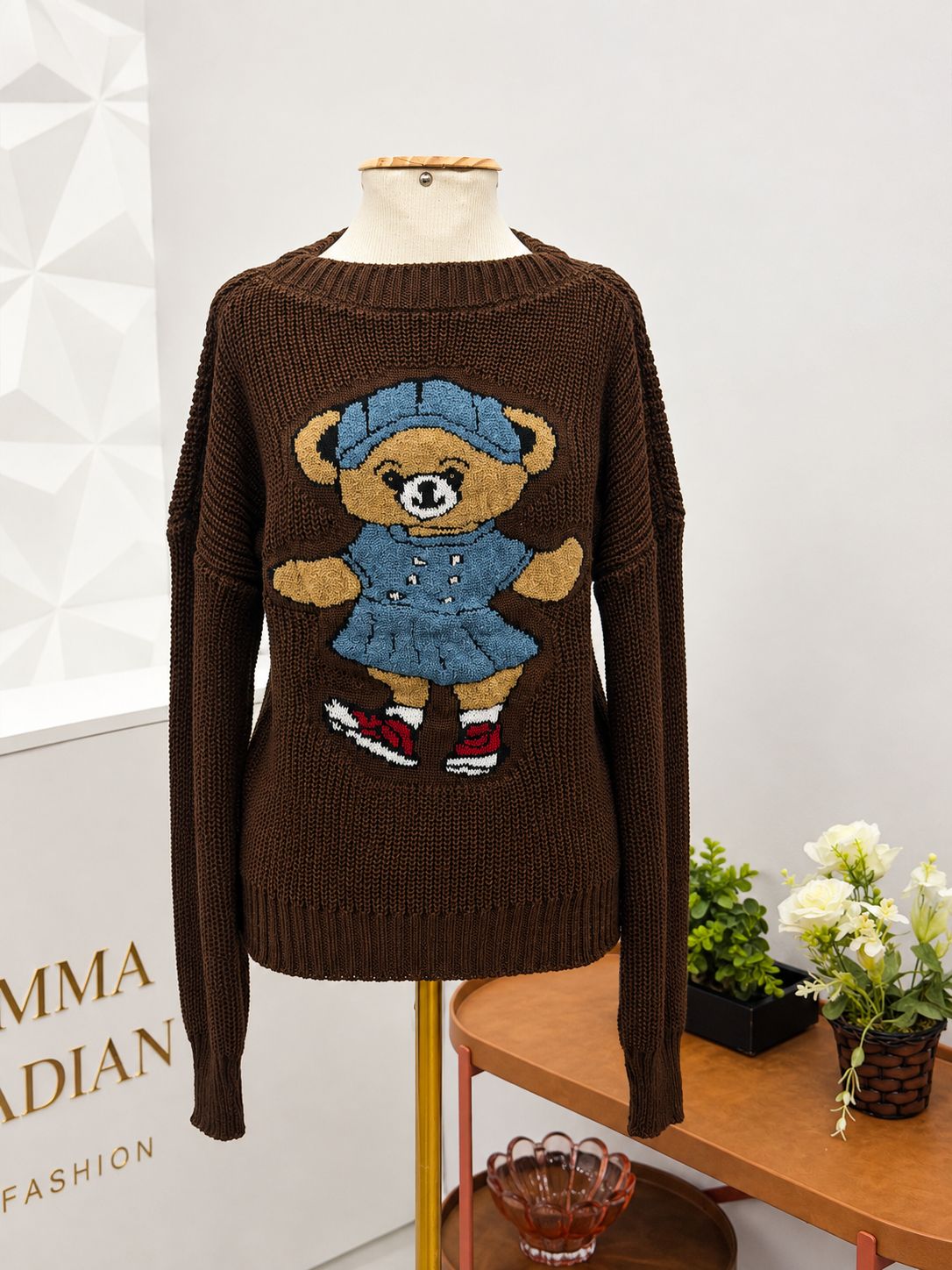 BLUSA TRICÃ URSO MARROM