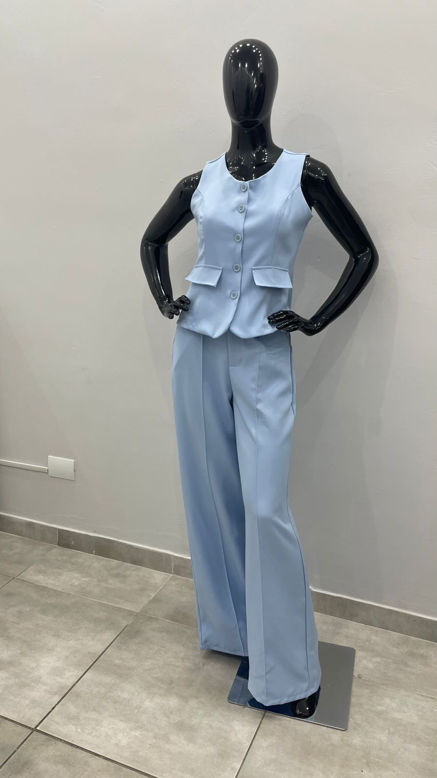 CONJUNTO ALFAIATARIA AZUL BEBÃ