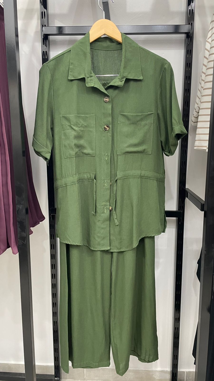 CONJUNTO ALFAITARIA MANGA CURTA VERDE