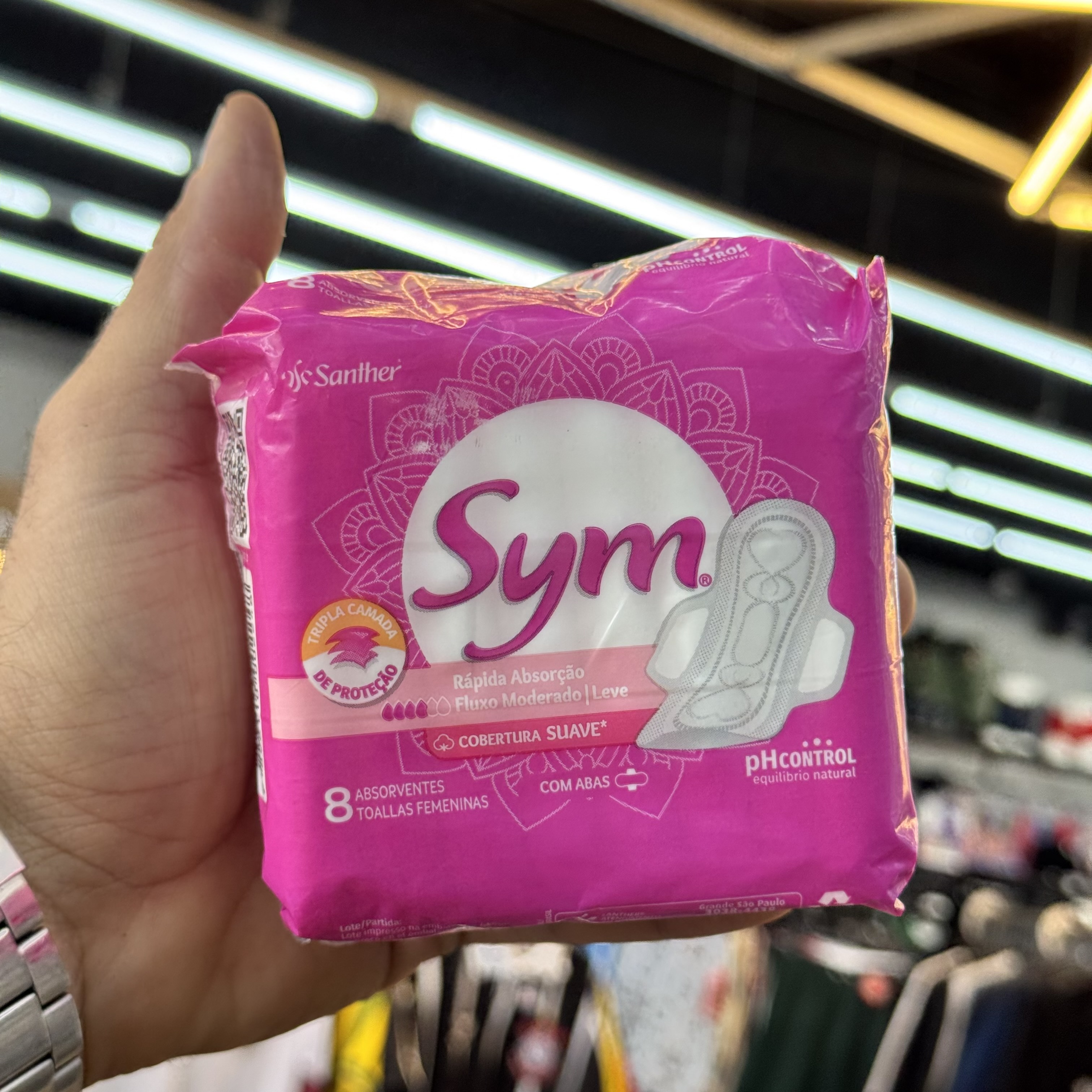 ABSORVENTE SYM COB SUAVE C/ABAS (ROSA) 8UN 