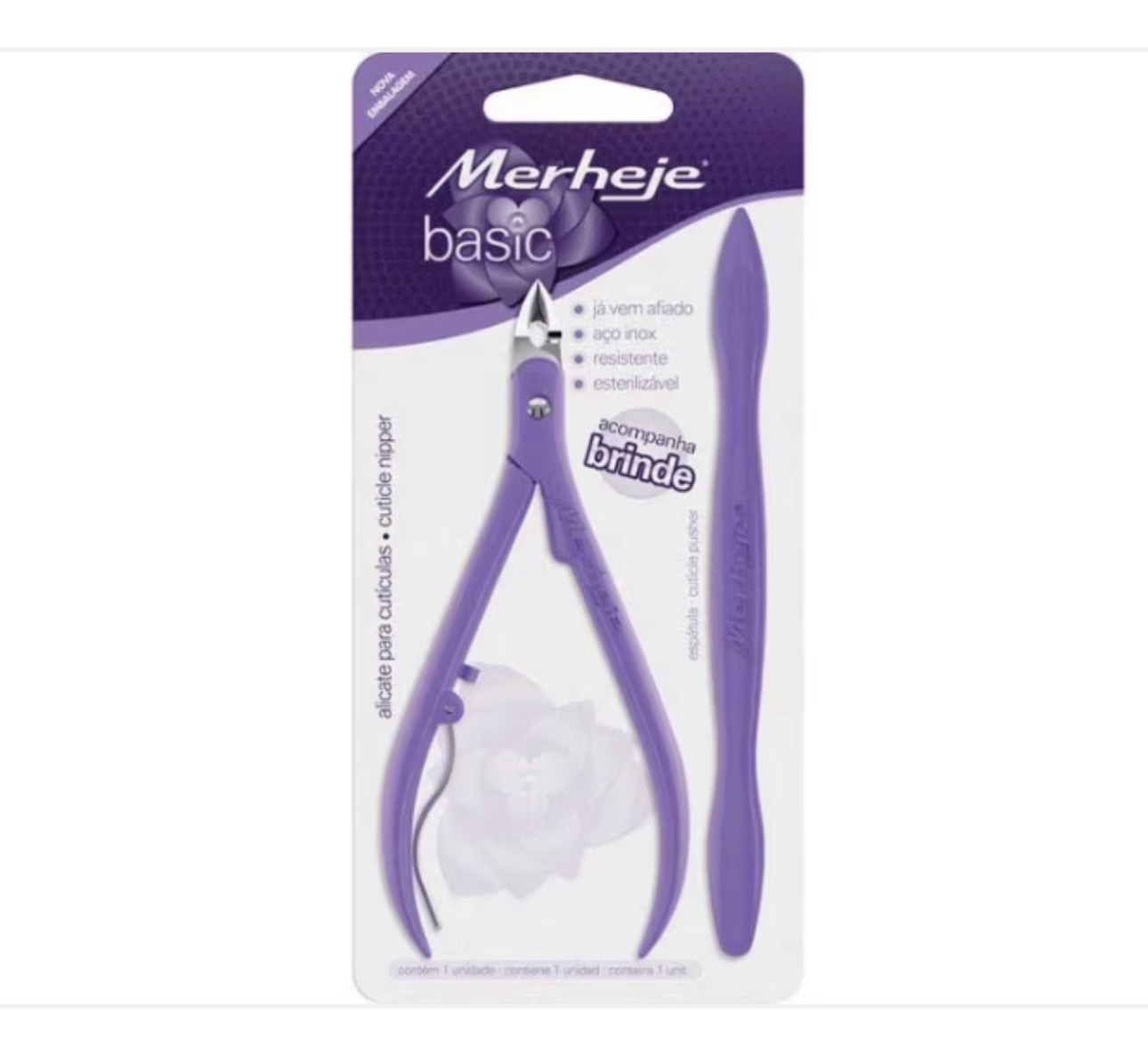 Alicate p/ Cutículas Merheje Super + Espatula