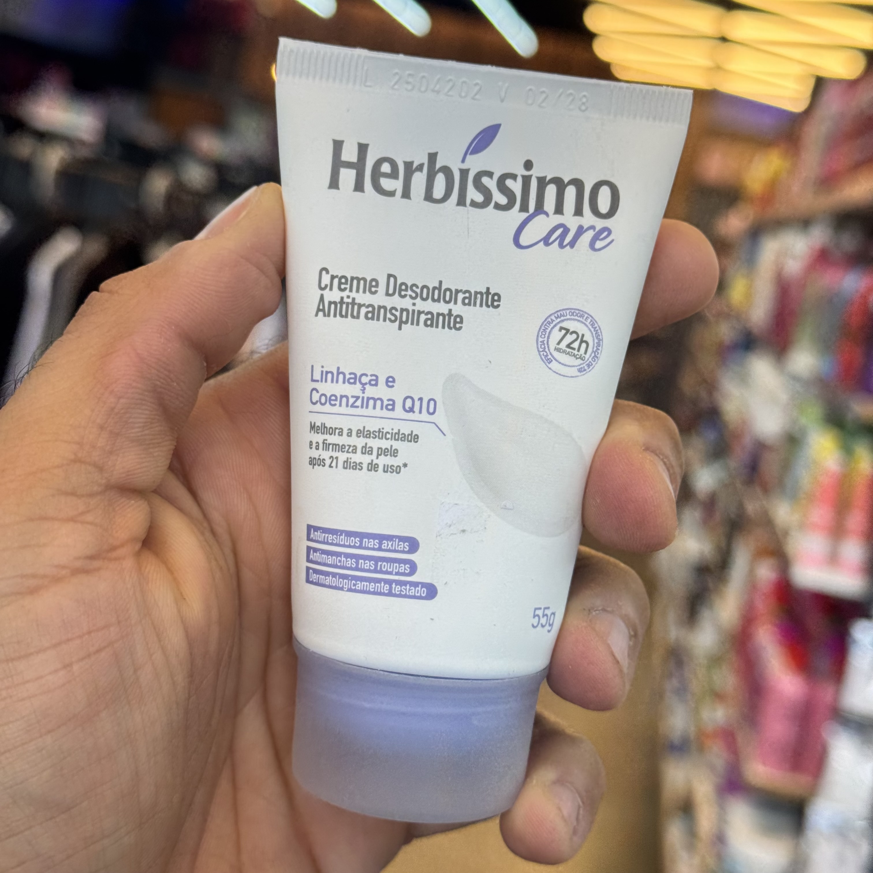 Antitranspirante em Creme Herbíssimo Care Linhaça 55g
