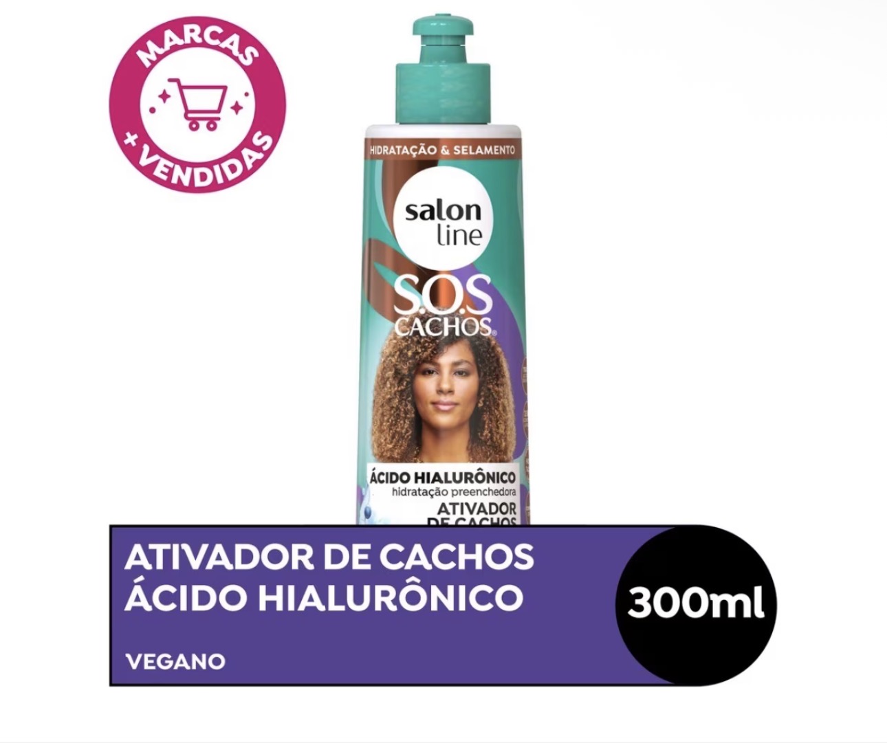 Ativador de Cachos Ácido Hialurônico Salon line 300ml