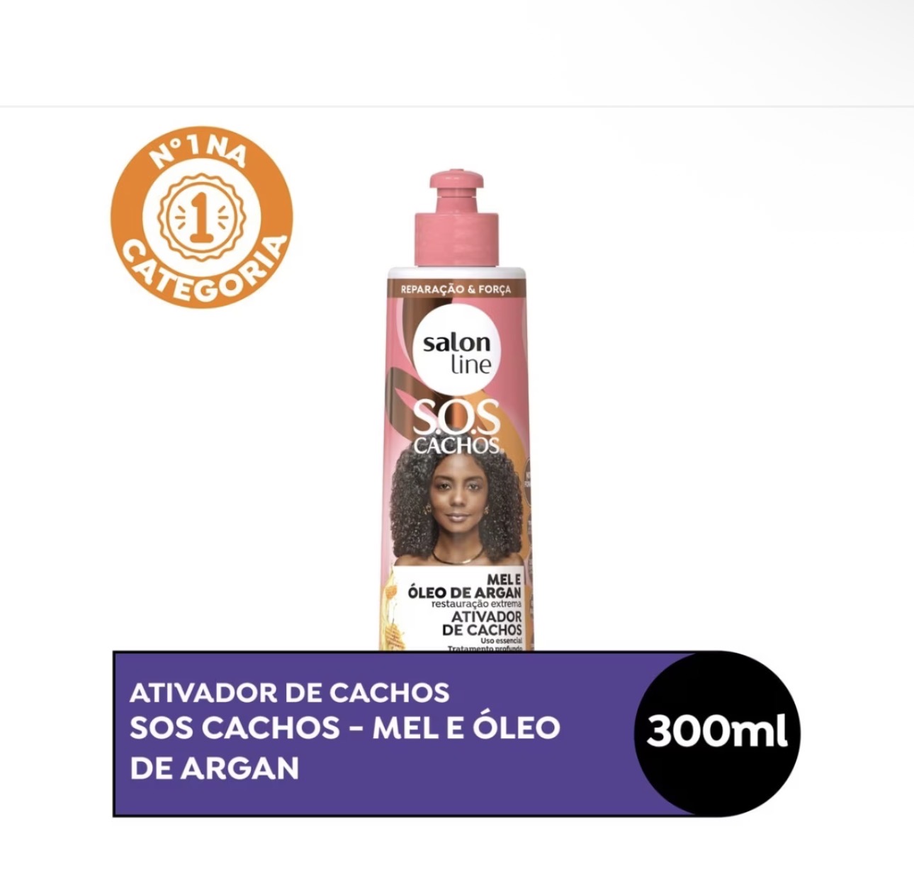 Ativador de Cachos Mel e Óleo de Argan Salon line 300ml