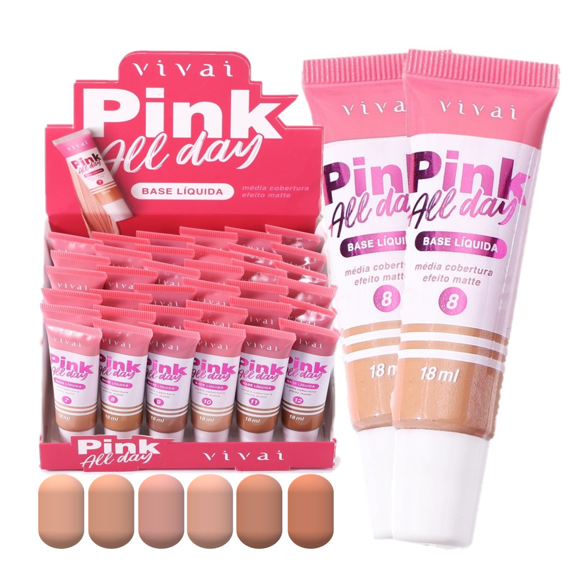Base Liquida All Day Matte Tons Escuros 18ml