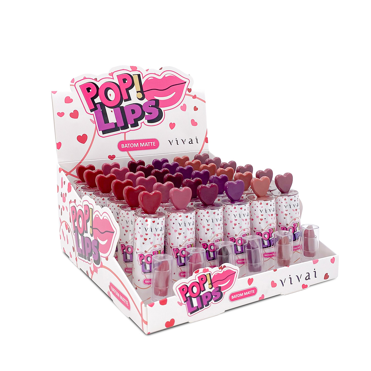 Batom Matte Pop Lips VIVAI 3003.4.1