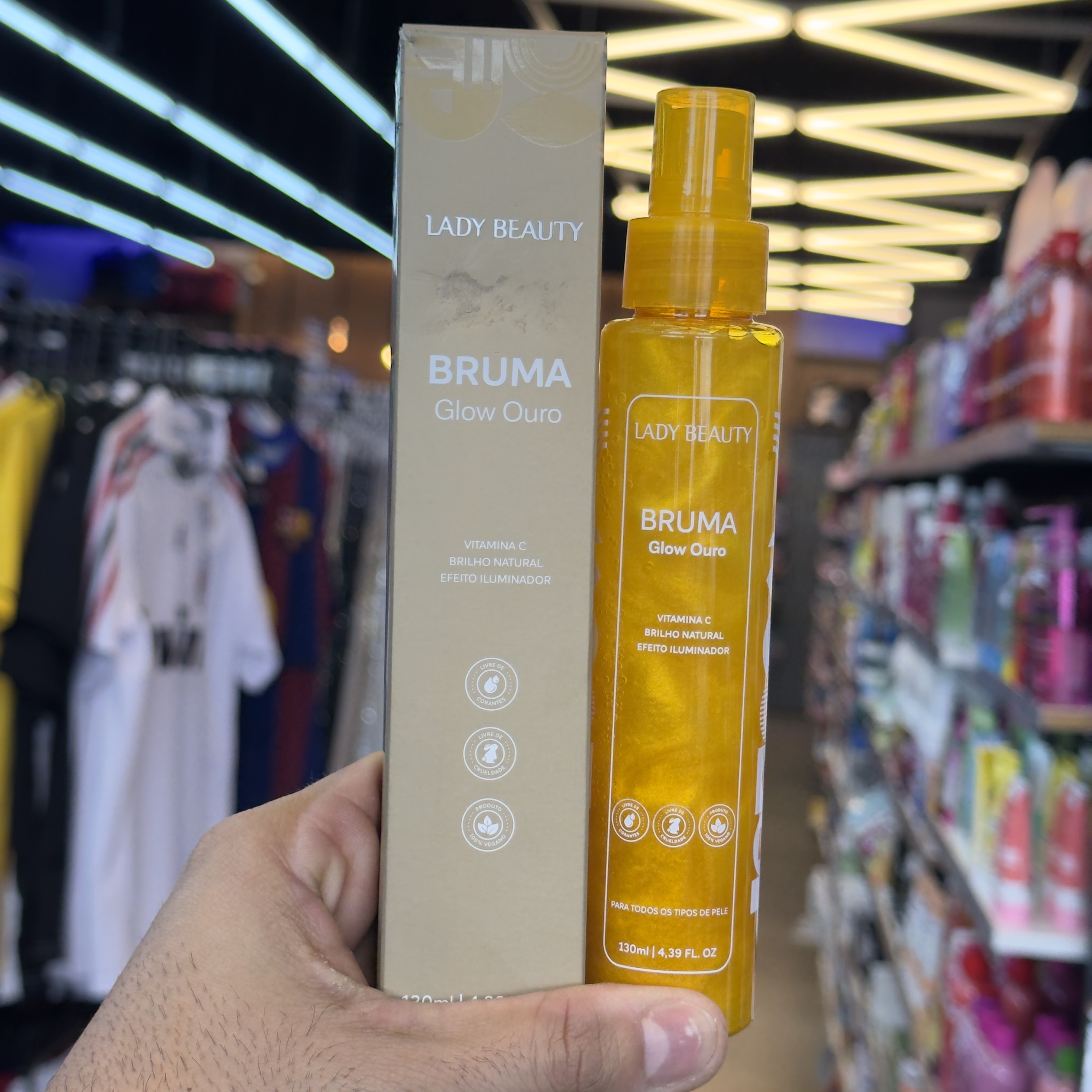Bruma Fixadora de Maquiagem Glow Ouro Lady Beauty 130ml