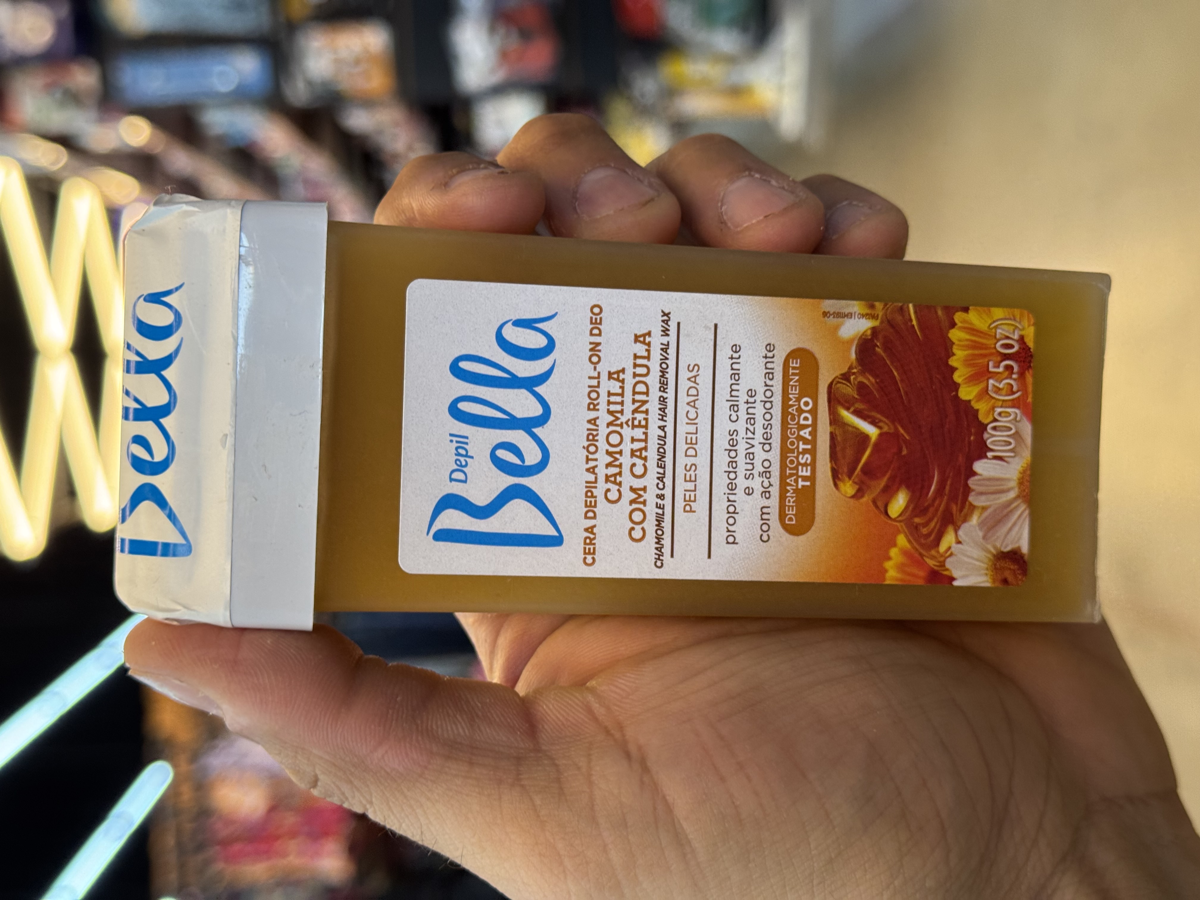 Cera Depilatória Rollon Camolila e Calêndula Depil Bella 100g
