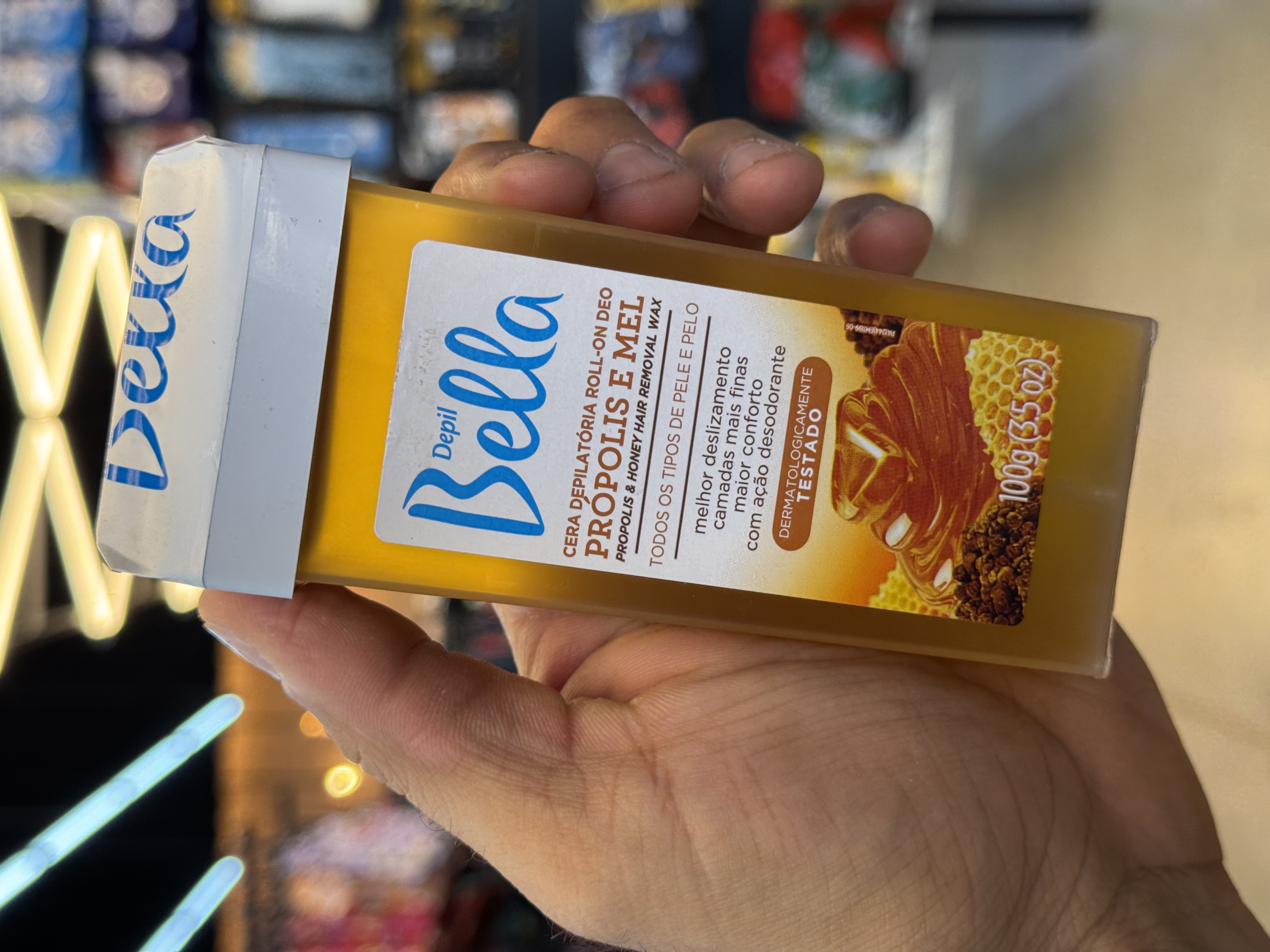 Cera Depilatória Rollon Própolis e Mel Depil Bella 100g
