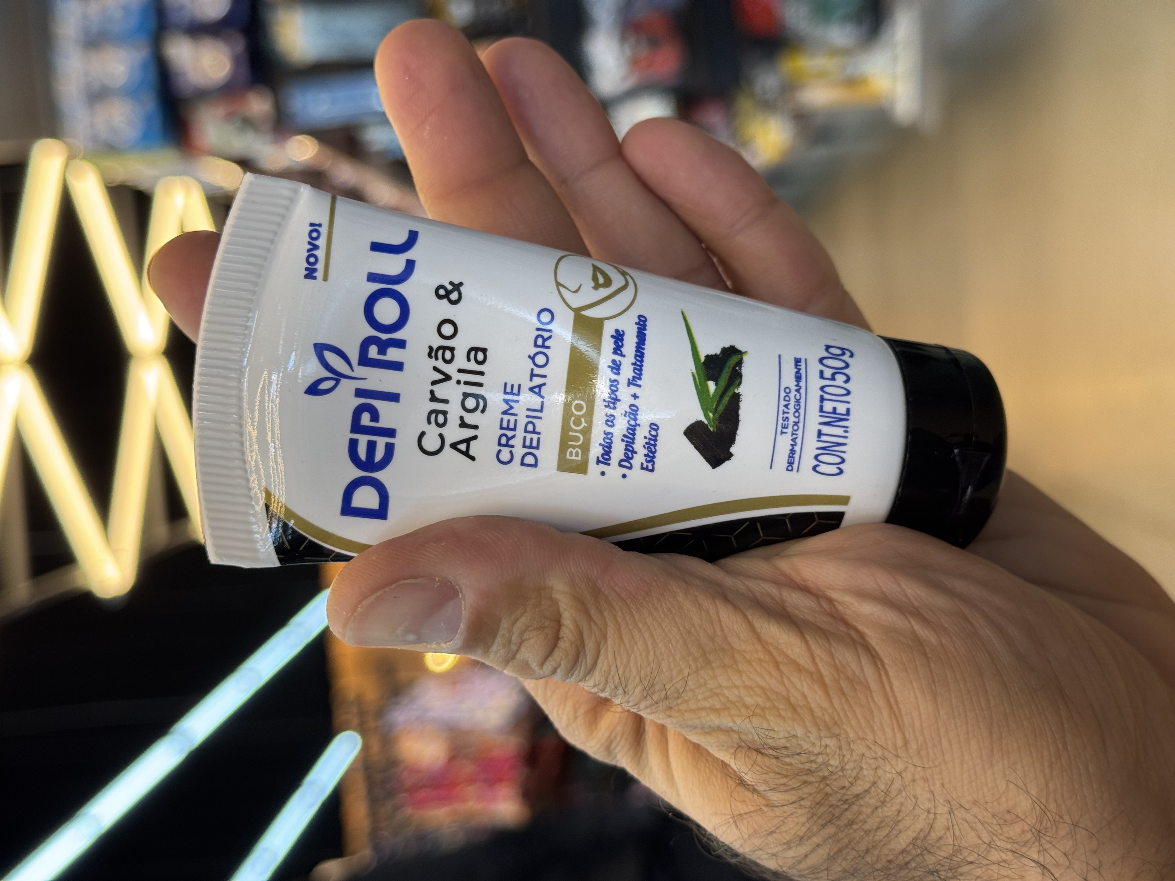 CREME DEPILATORIO DEPI ROLL FACIAL BUCO CARVAO/ARGILA 50g
