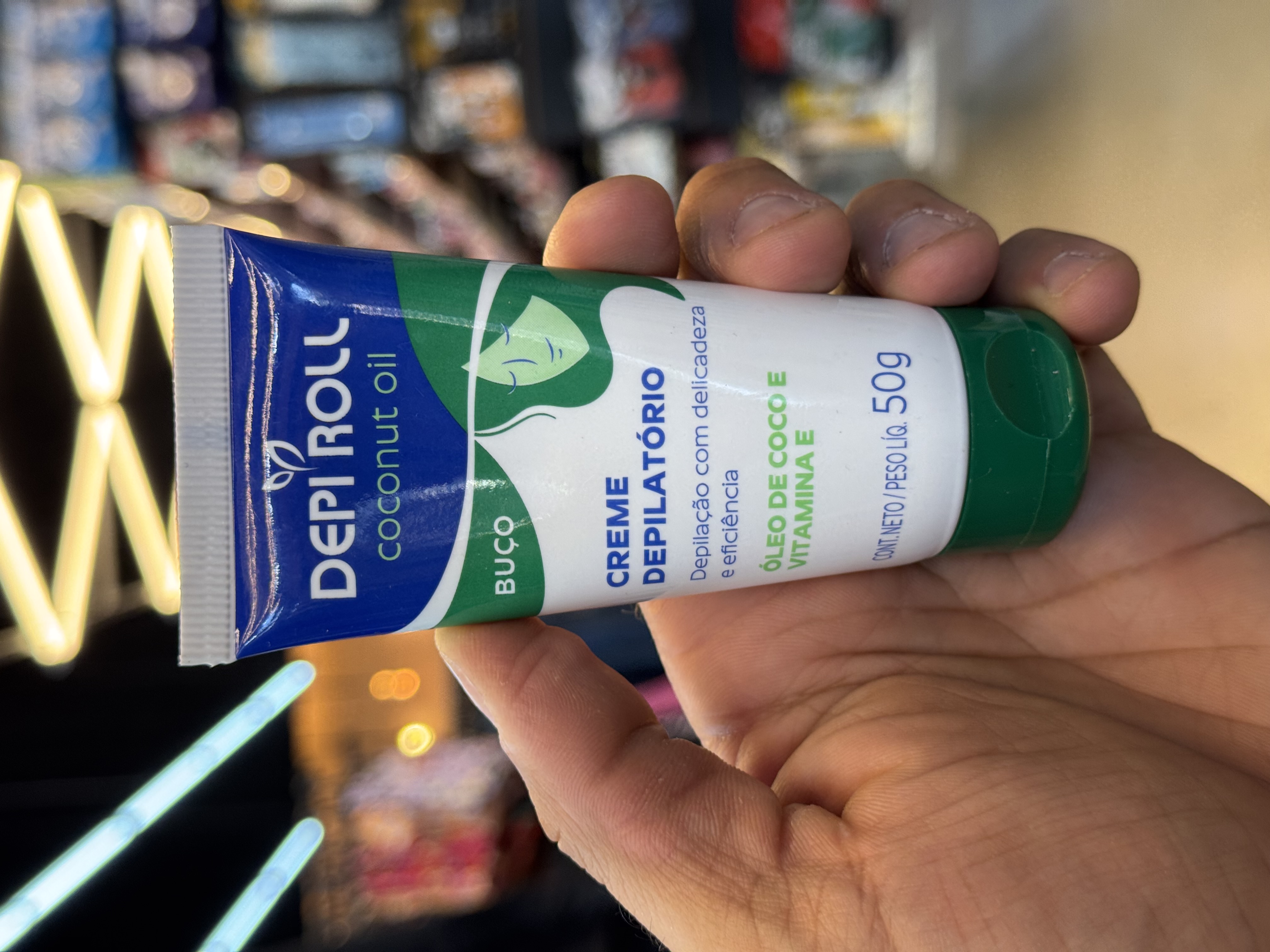CREME DEPILATORIO DEPI ROLL FACIAL BUCO OLEO DE COCO 50g