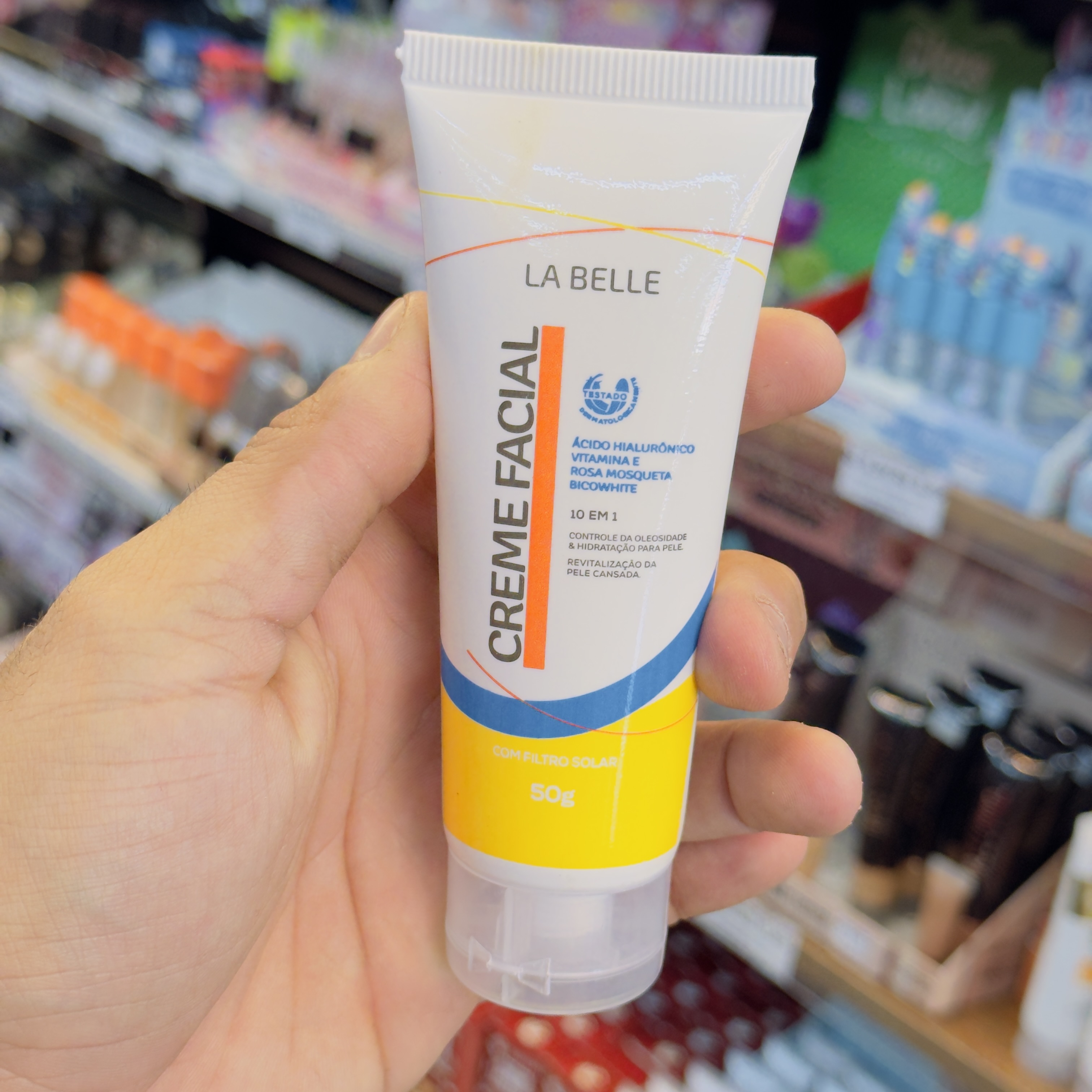 Creme Facial Ácido Hialurônico 10 em 1 com filtro solar La Belle Paris 50g