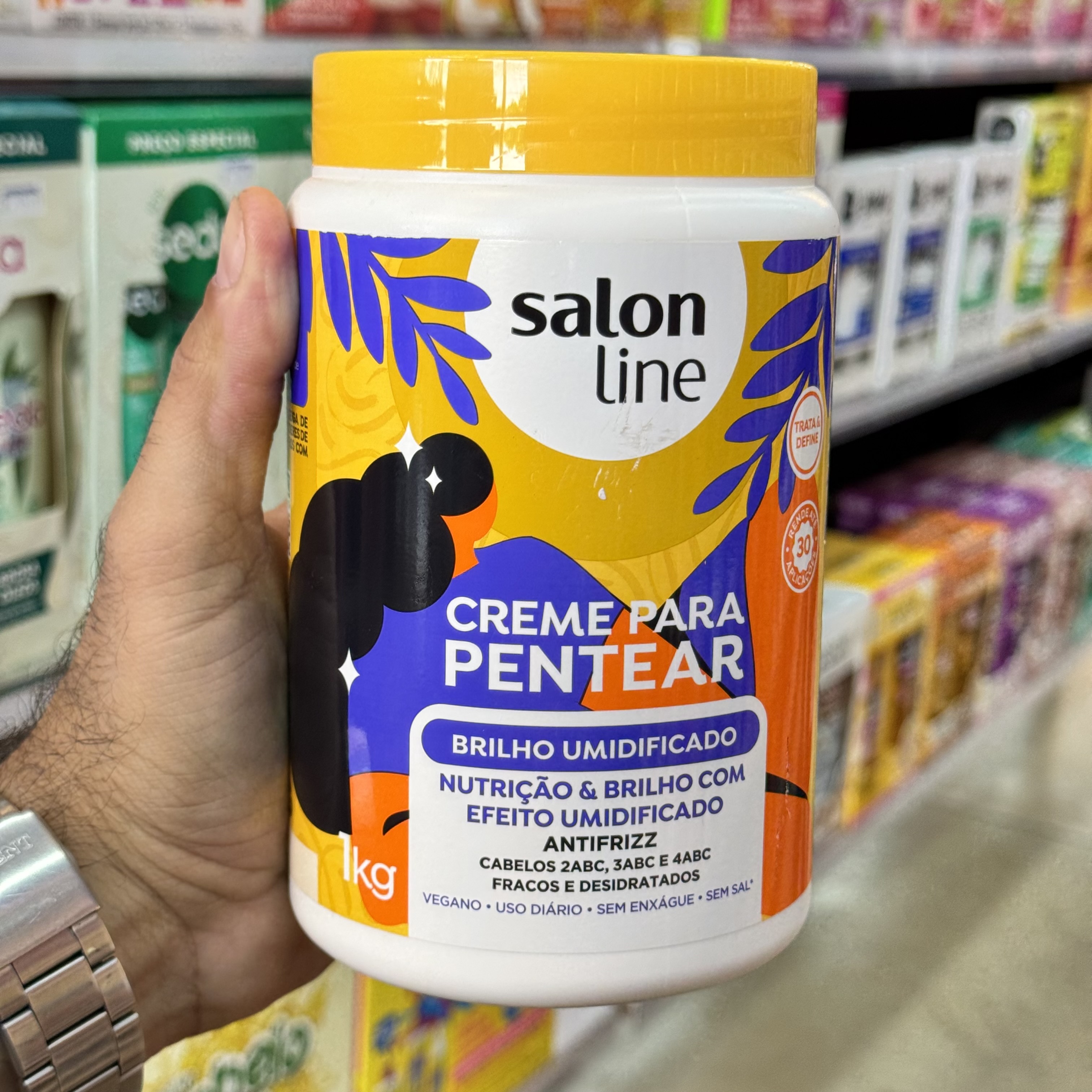 Creme Para Pentear 1Kg Brilho Umidificado Salon Line