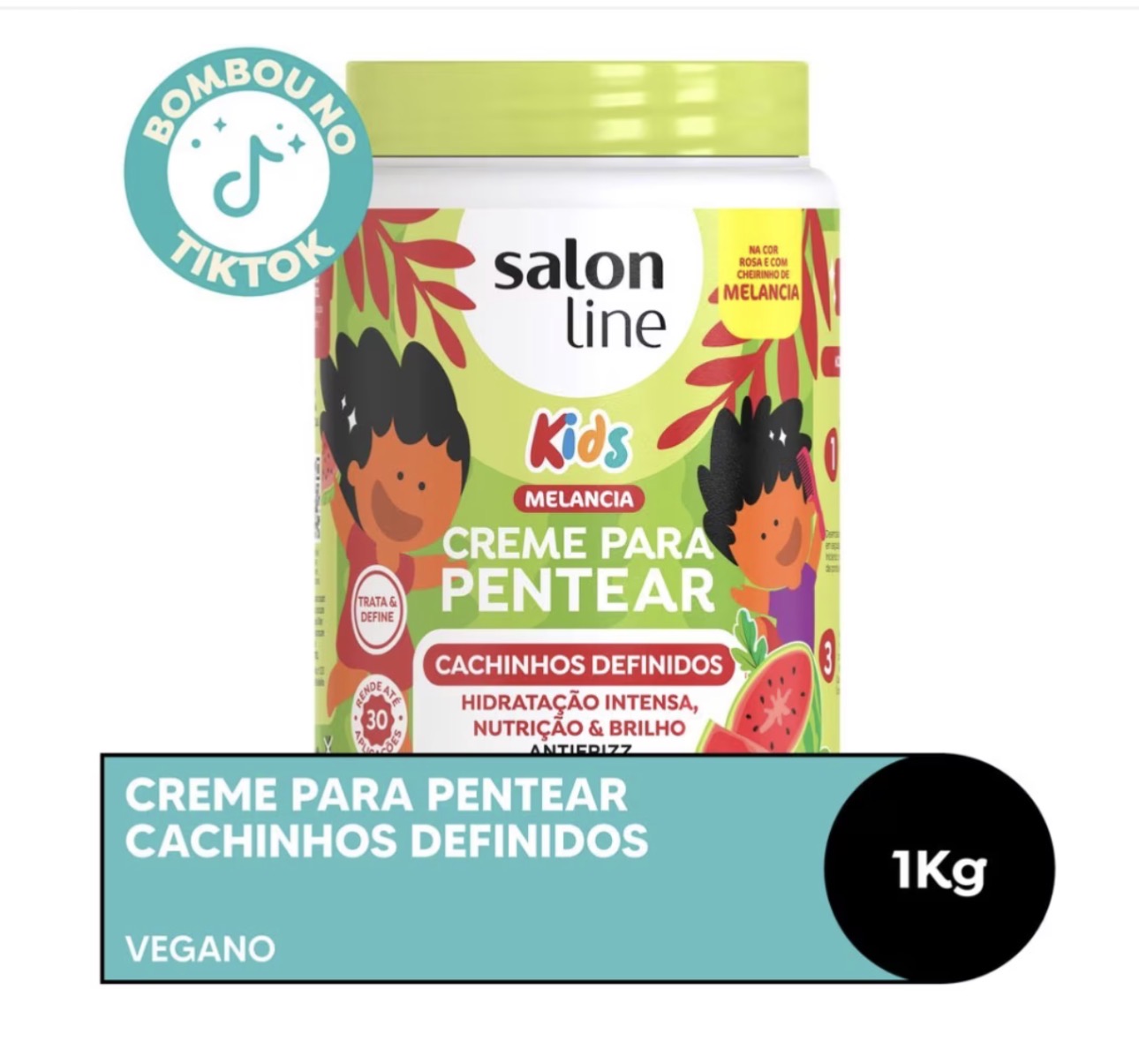 Creme Para Pentear 1Kg Cachinhos Definidos Melancia Salon Line