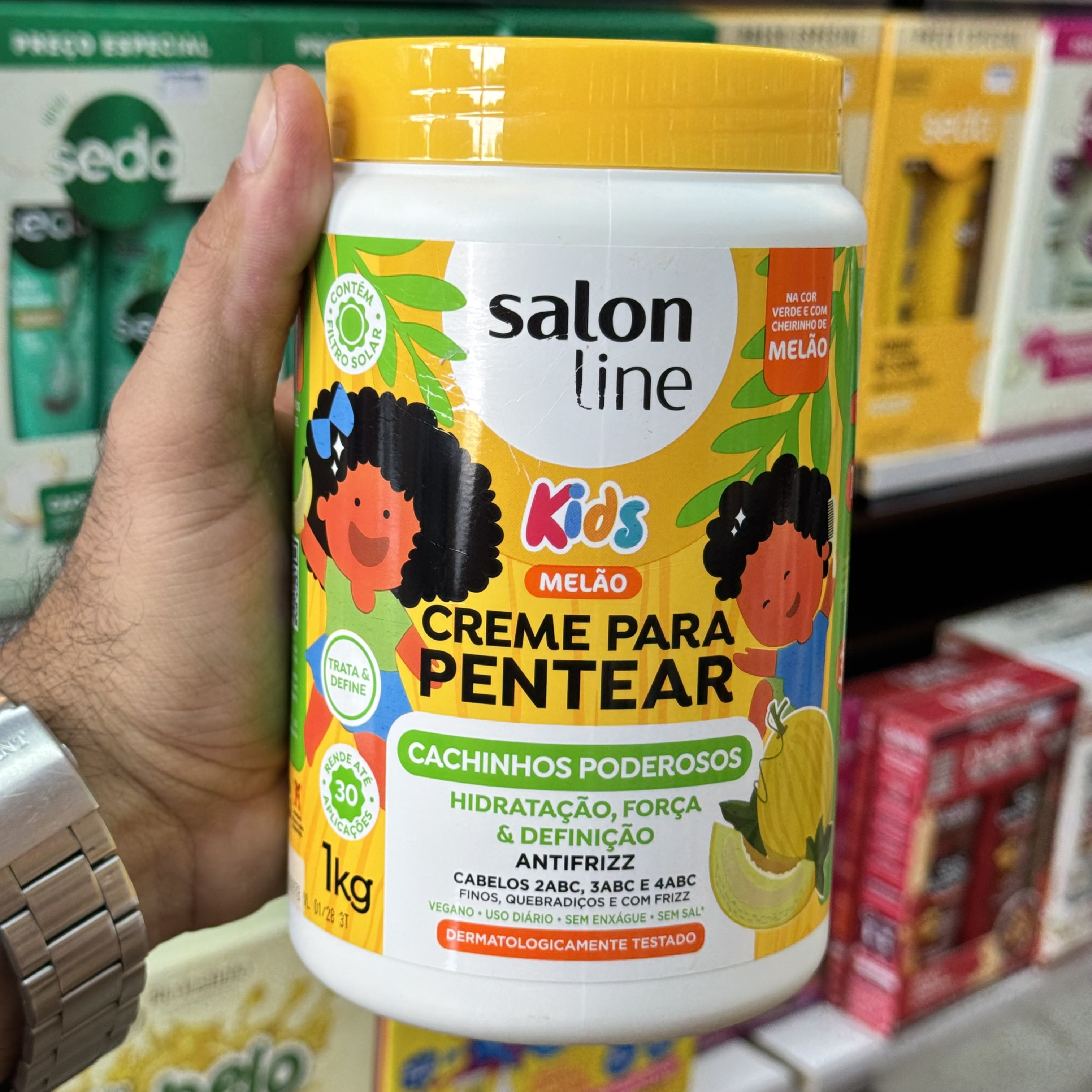 Creme Para Pentear 1Kg Cachinhos Poderosos Melão Salon Line