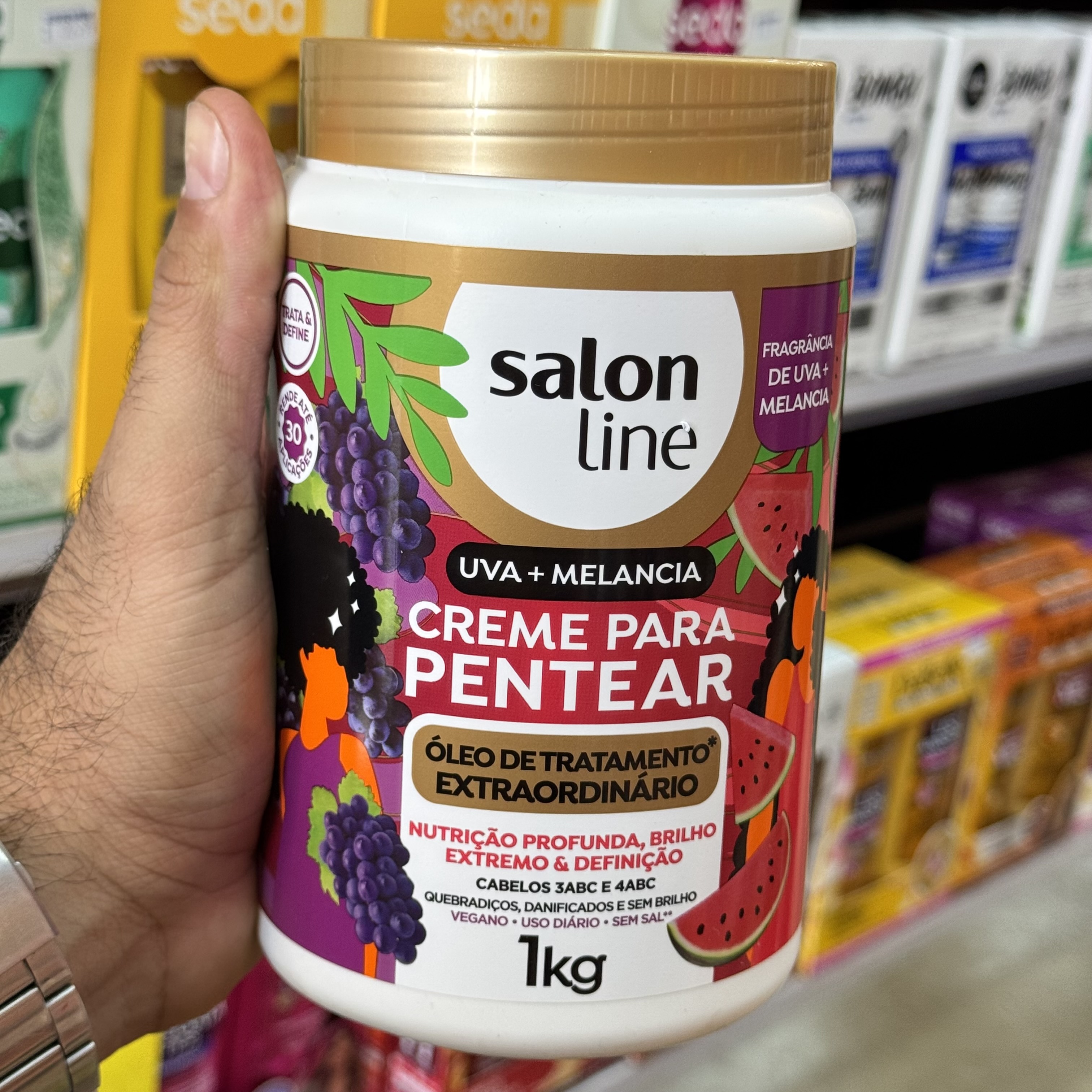 Creme Para Pentear 1Kg Extraordinario Uva + Melancia Salon Line
