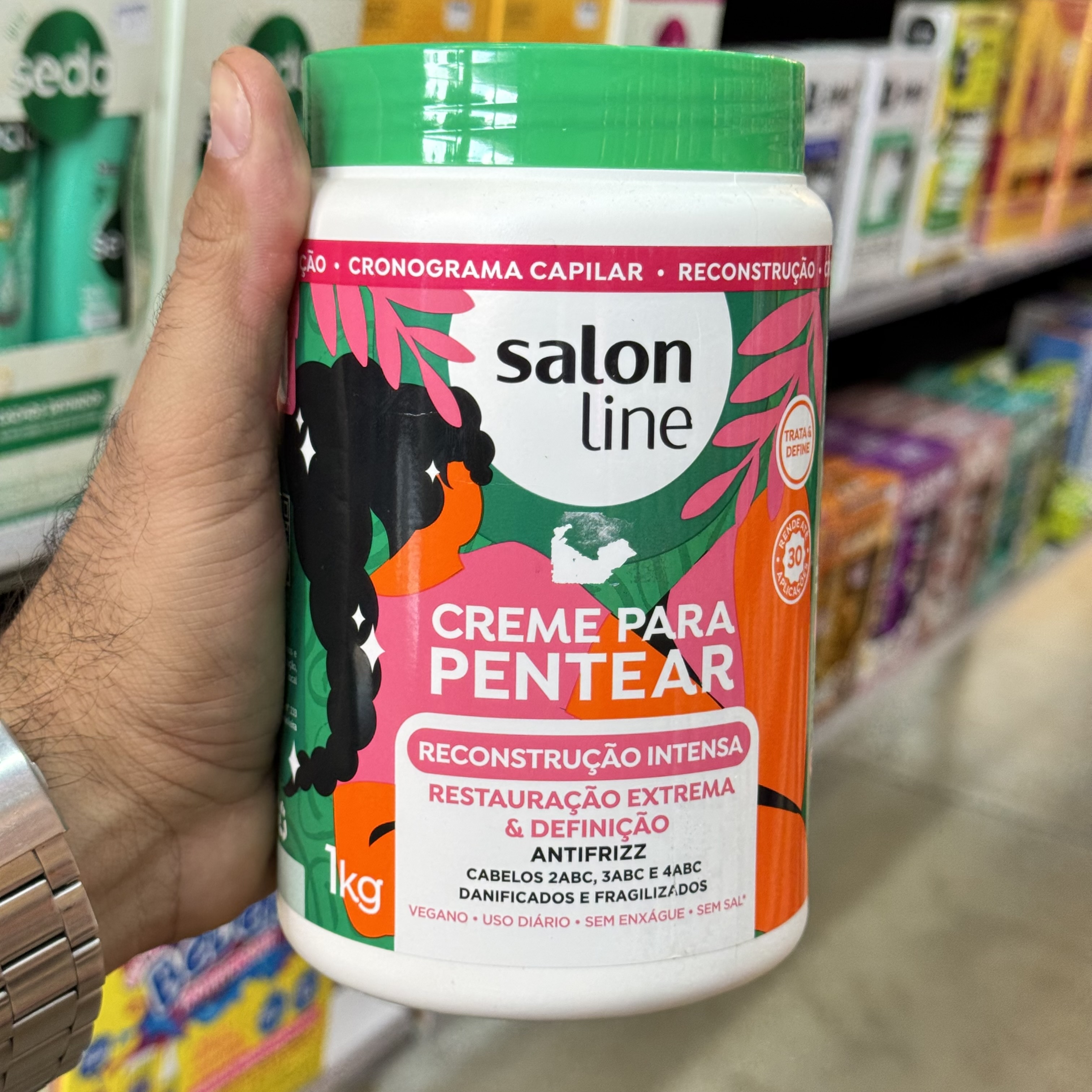 Creme Para Pentear 1Kg Reconstrução Intensa Salon Line