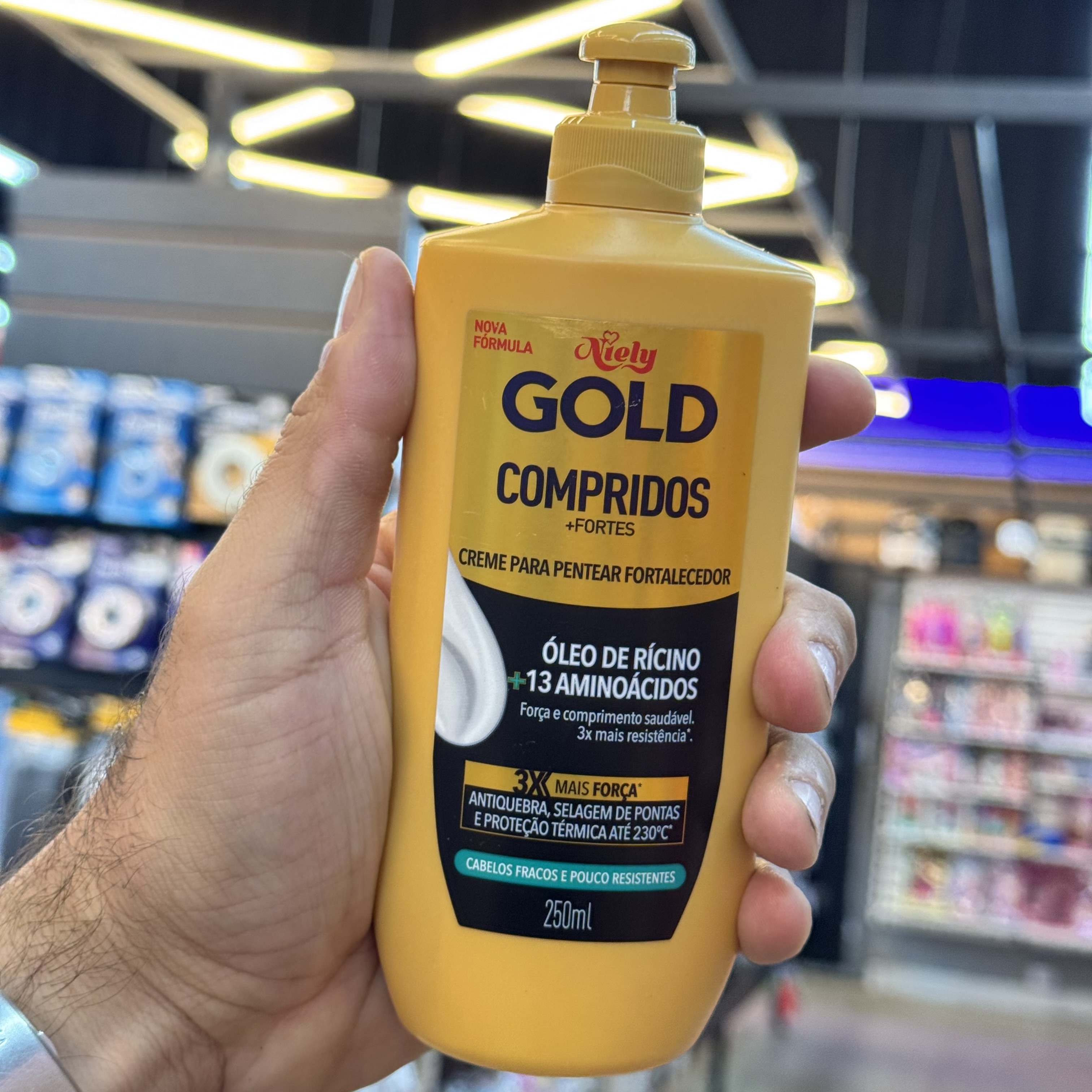 Creme Para Pentear Niely Gold Óleo de Rícino 250ml