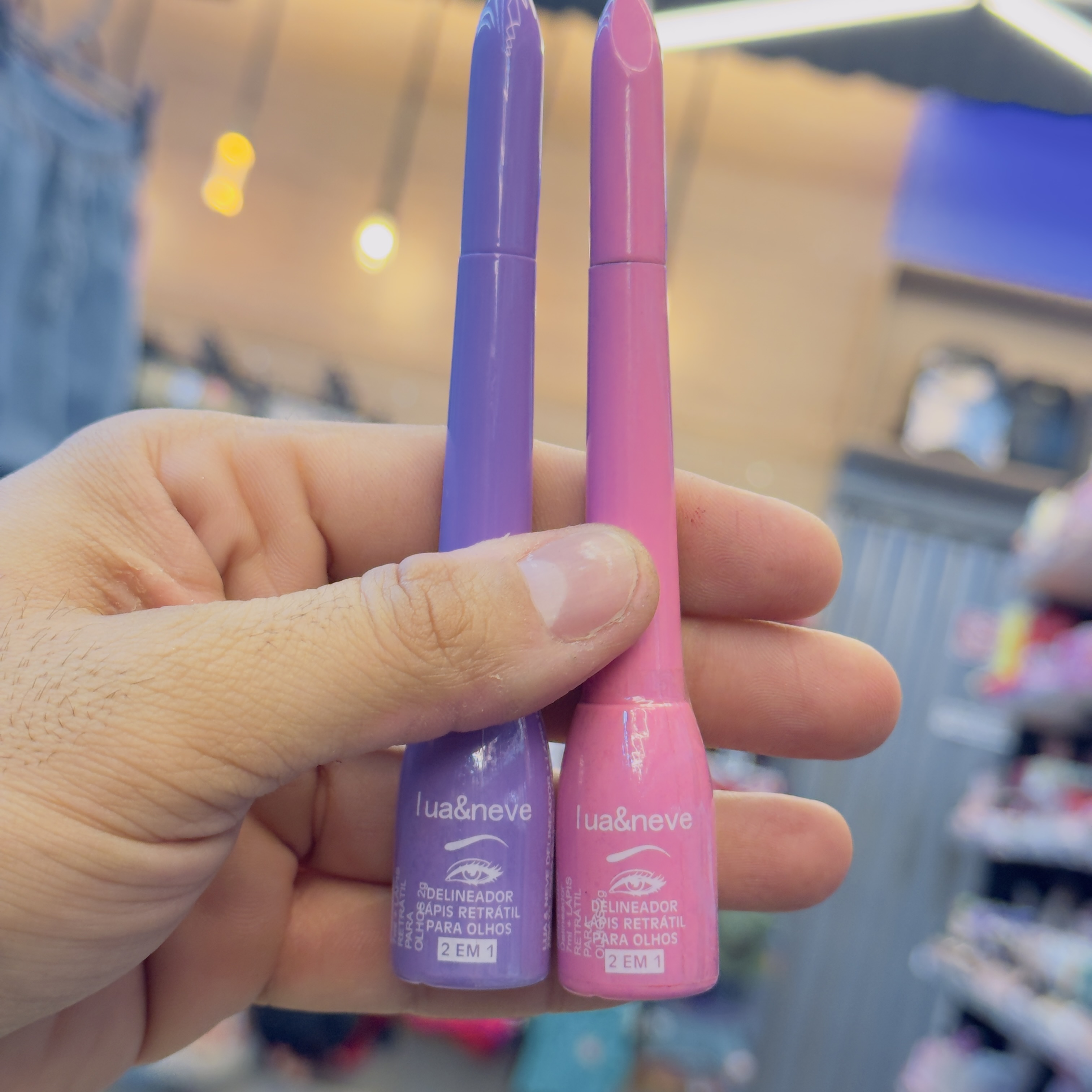 Delineador + Lapis Retratil P/ Olhos Lua&Neve LN02220