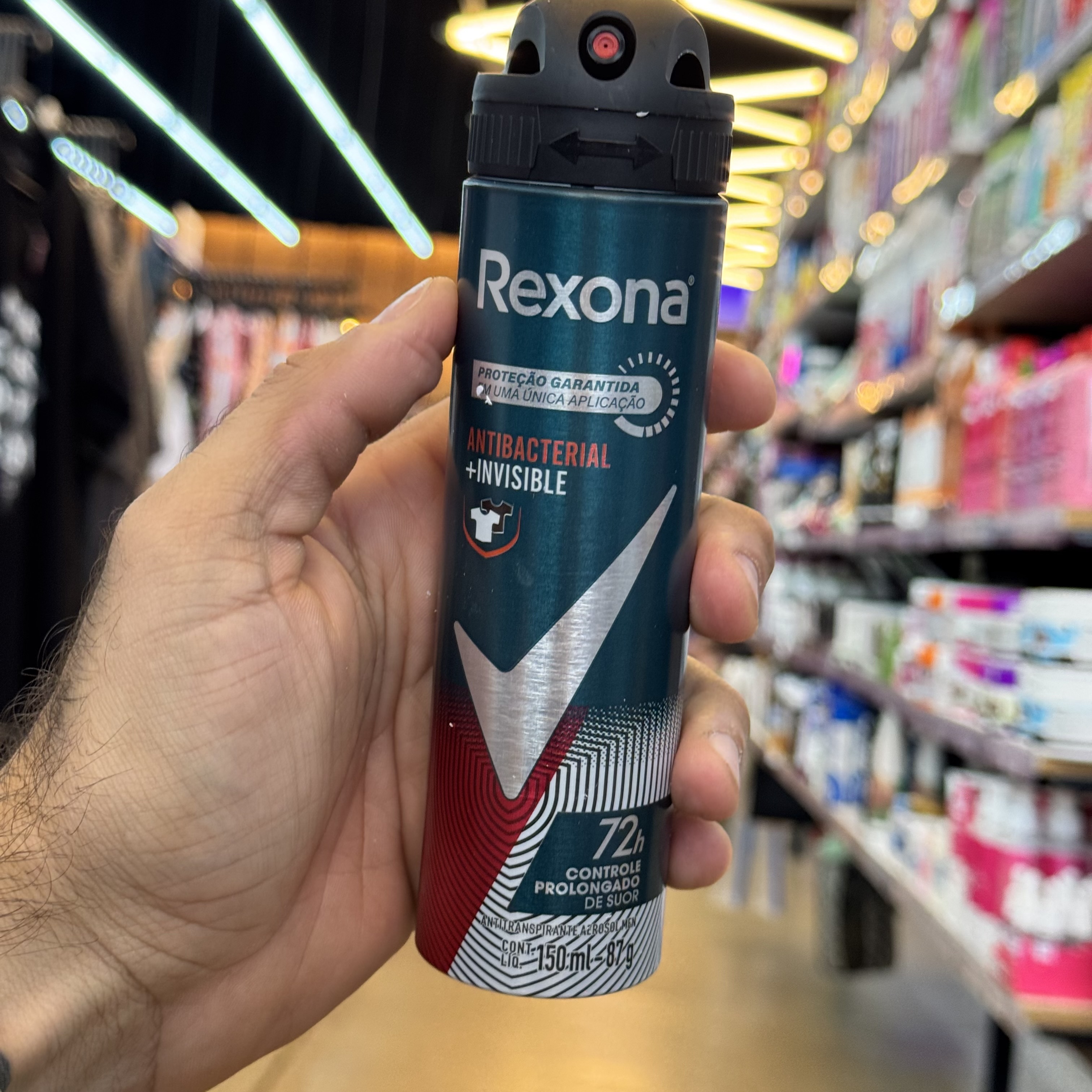 DESODORANTE AEROSOL REXONA MASCULINO ANTIBACT INVISIBLE 1X90GR