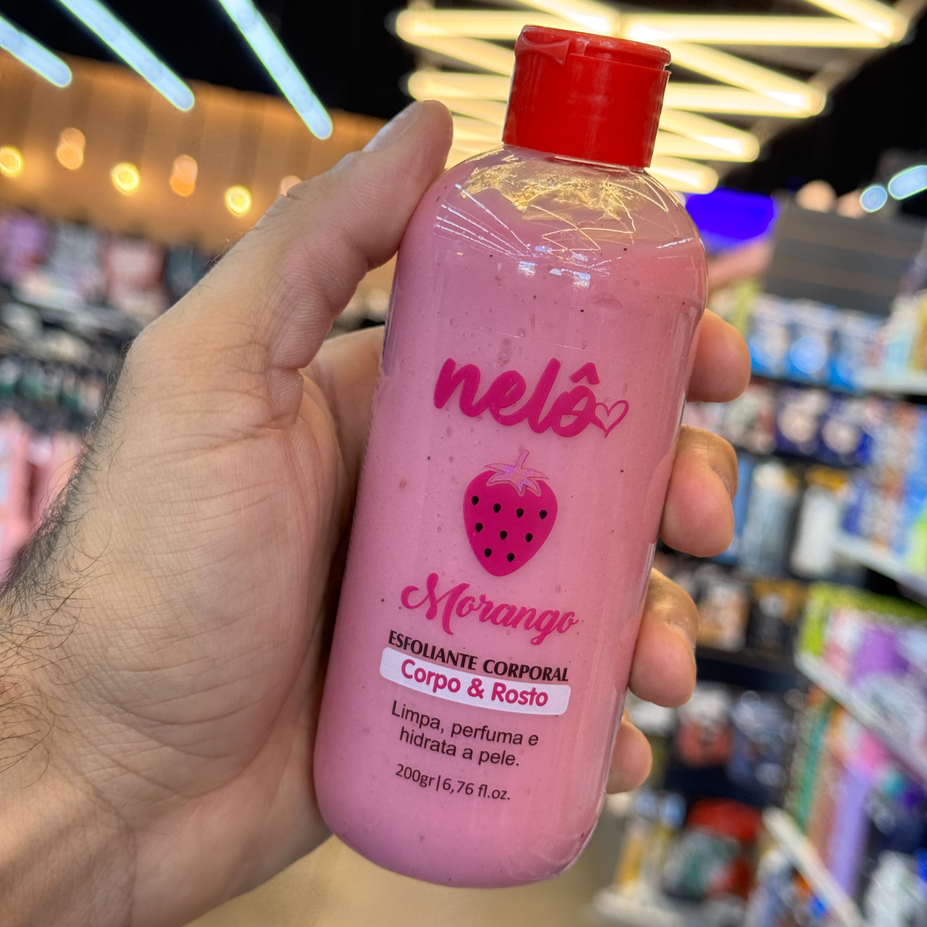 Esfoliante Corpo e rosto Morango Nelo 200g