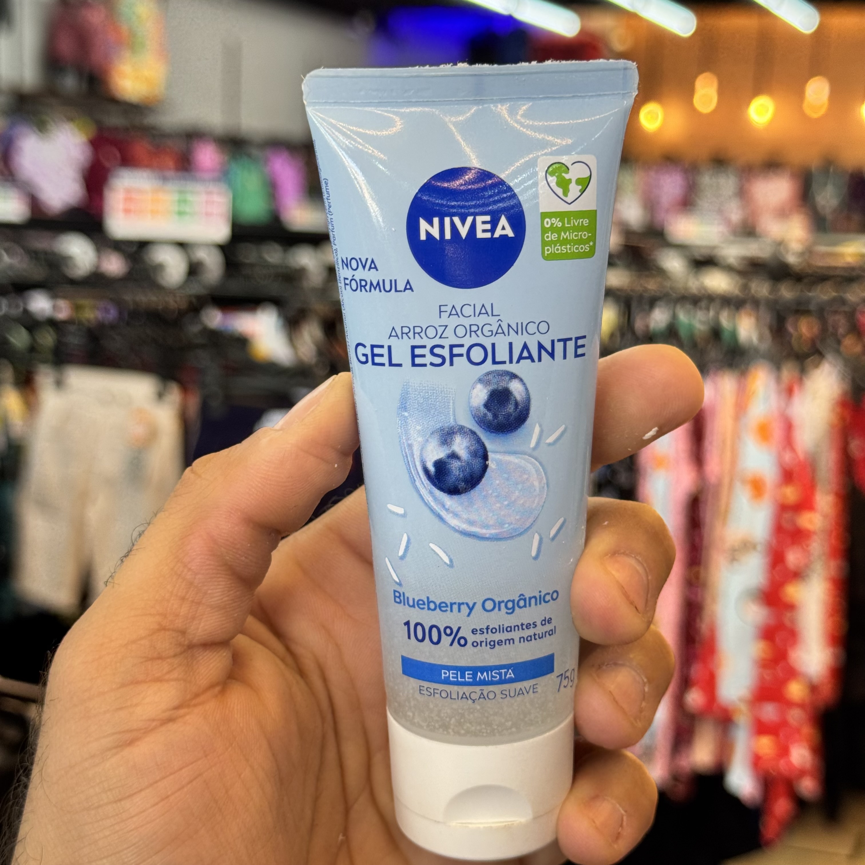 Gel esfoliante Nivea Arroz e Blueberry Orgãnico 75g