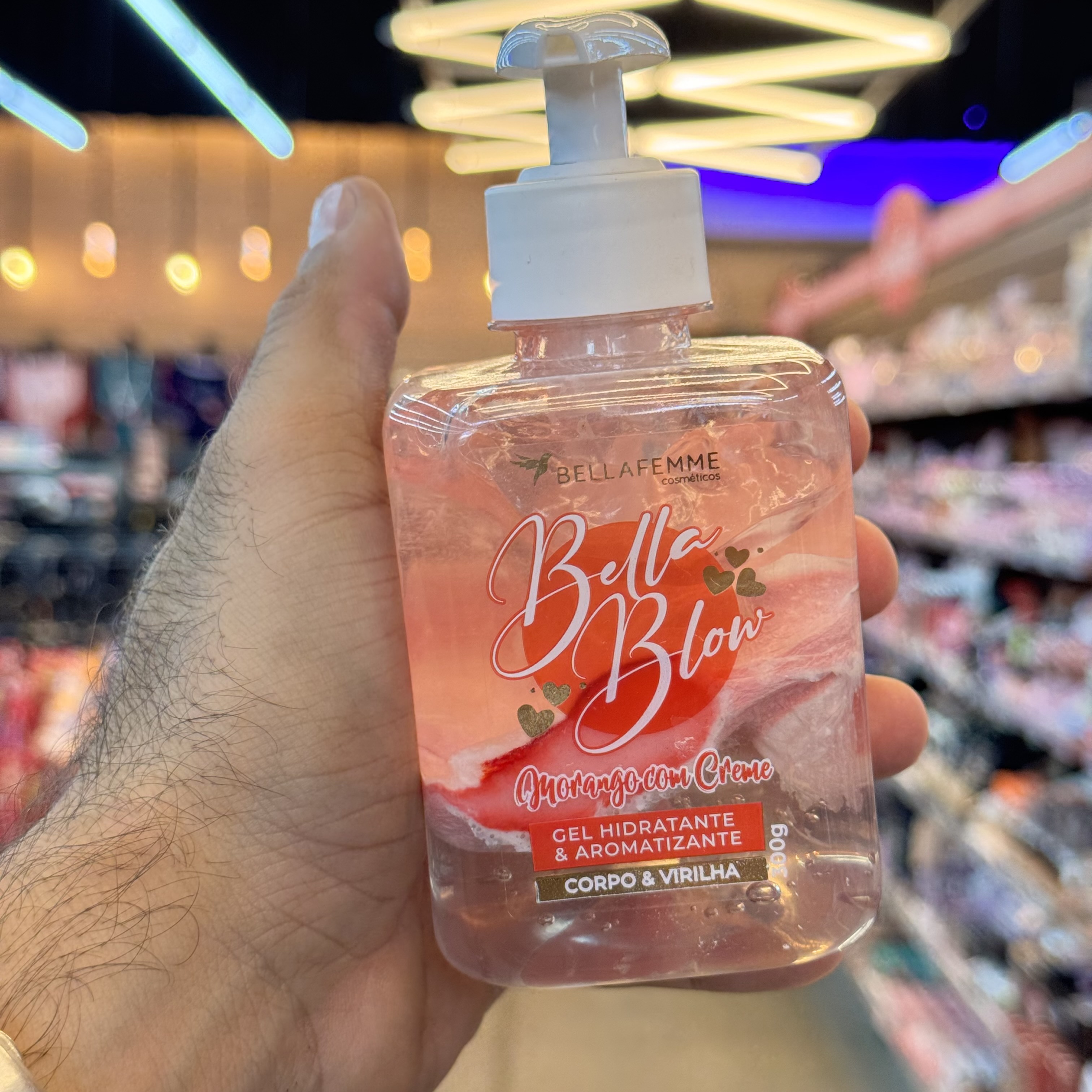 Gel Hidratante Bella Blow Sexy Morango com Creme 300g