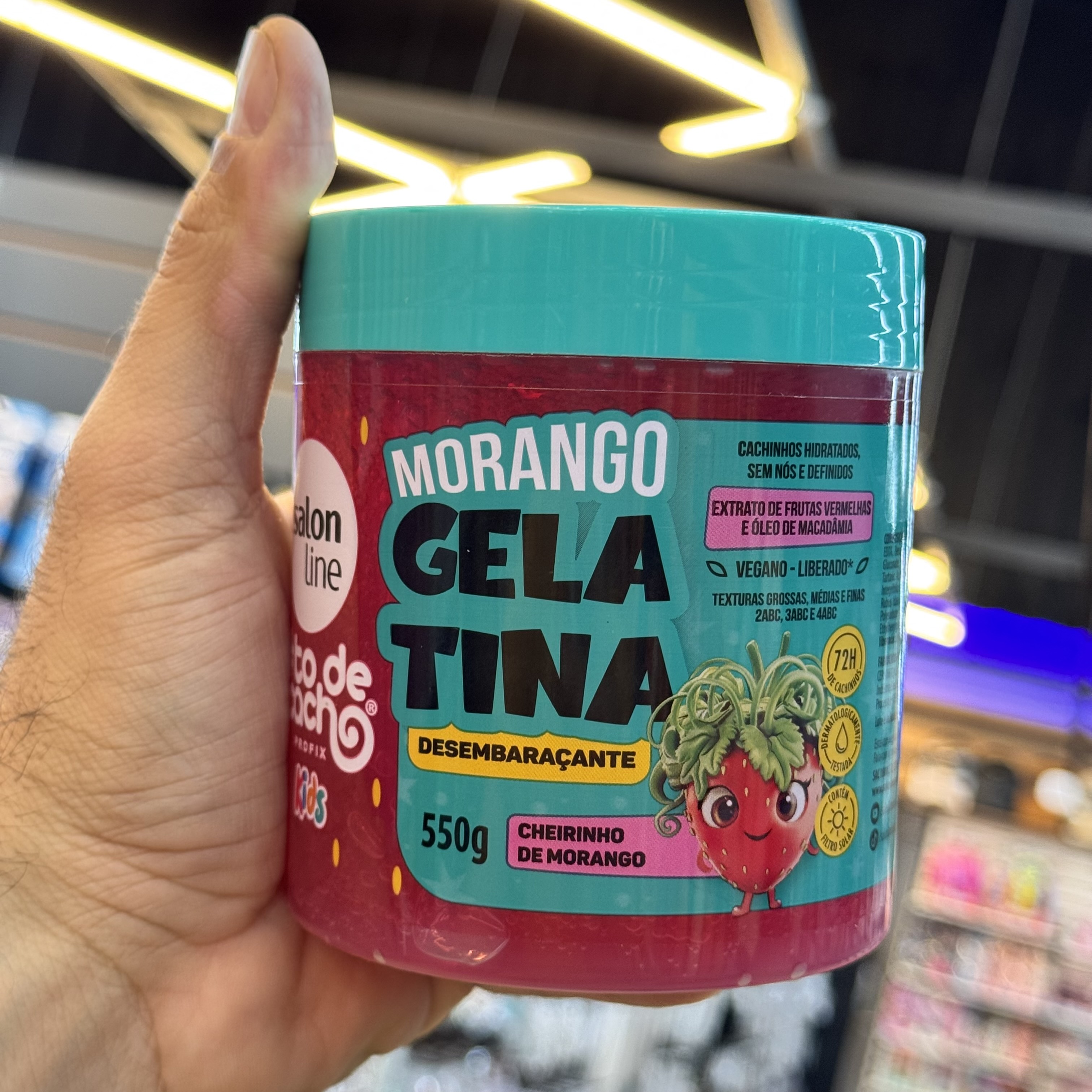 Gelatina Salon Line Todecacho Kids Morango 550g