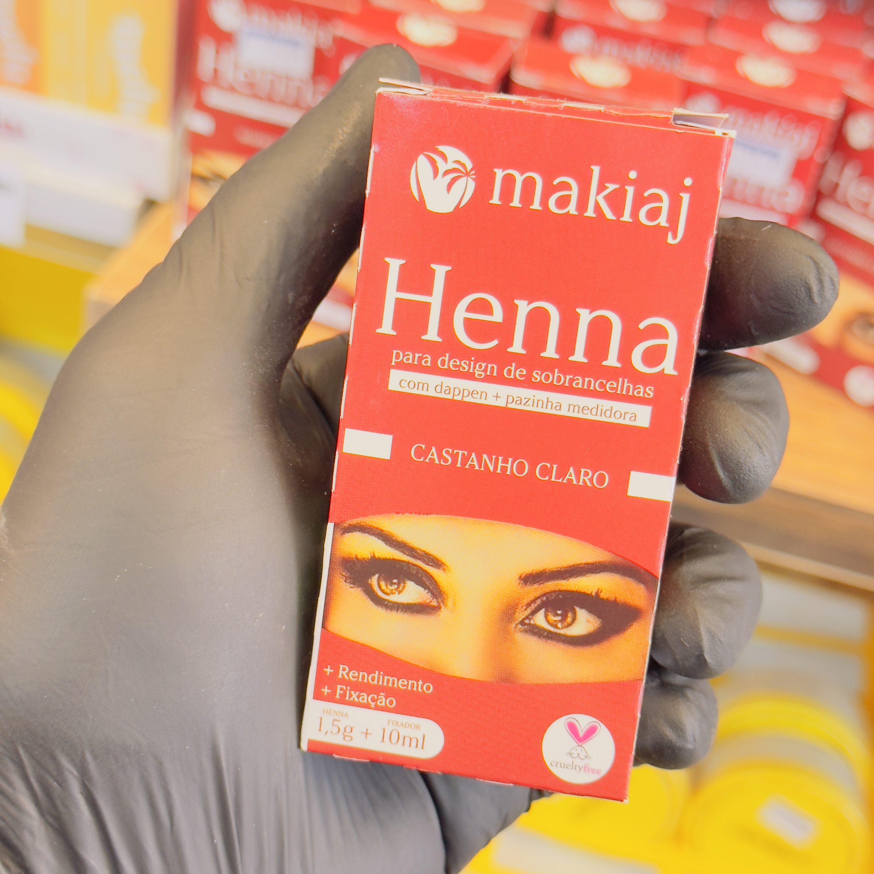 Henna Castanho Claro Para Design de Sobrancelhas Makiaj 1,5g + 5ml