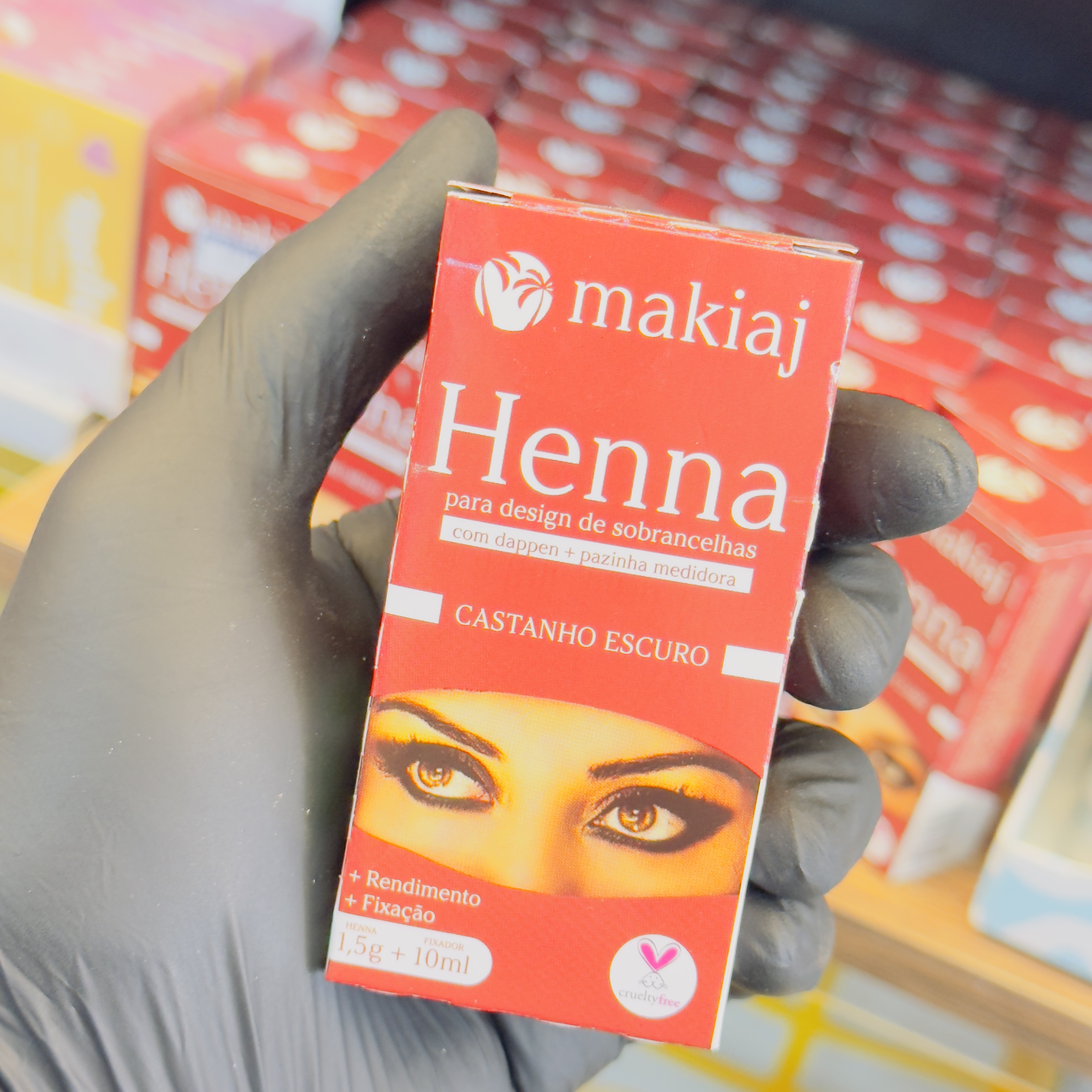 Henna Castanho Escuro Para Design de Sobrancelhas Makiaj 1,5g + 5ml