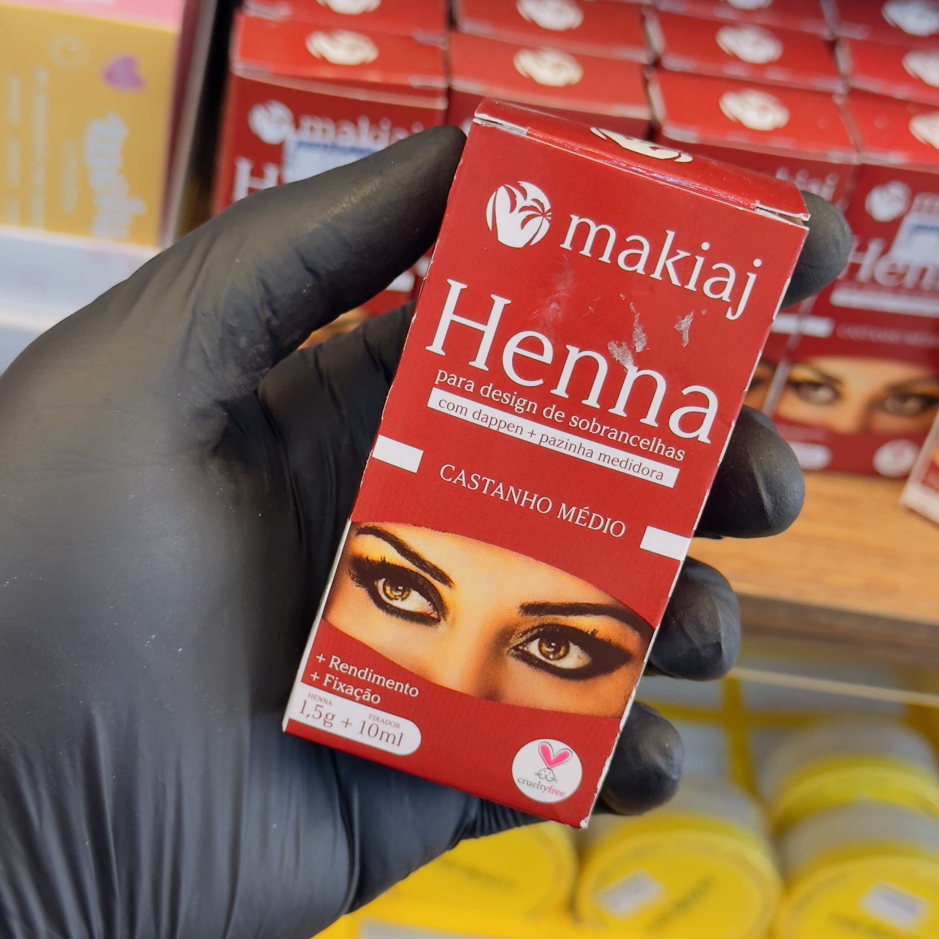 Henna Castanho Medio Para Design de Sobrancelhas Makiaj 1,5g 5ml