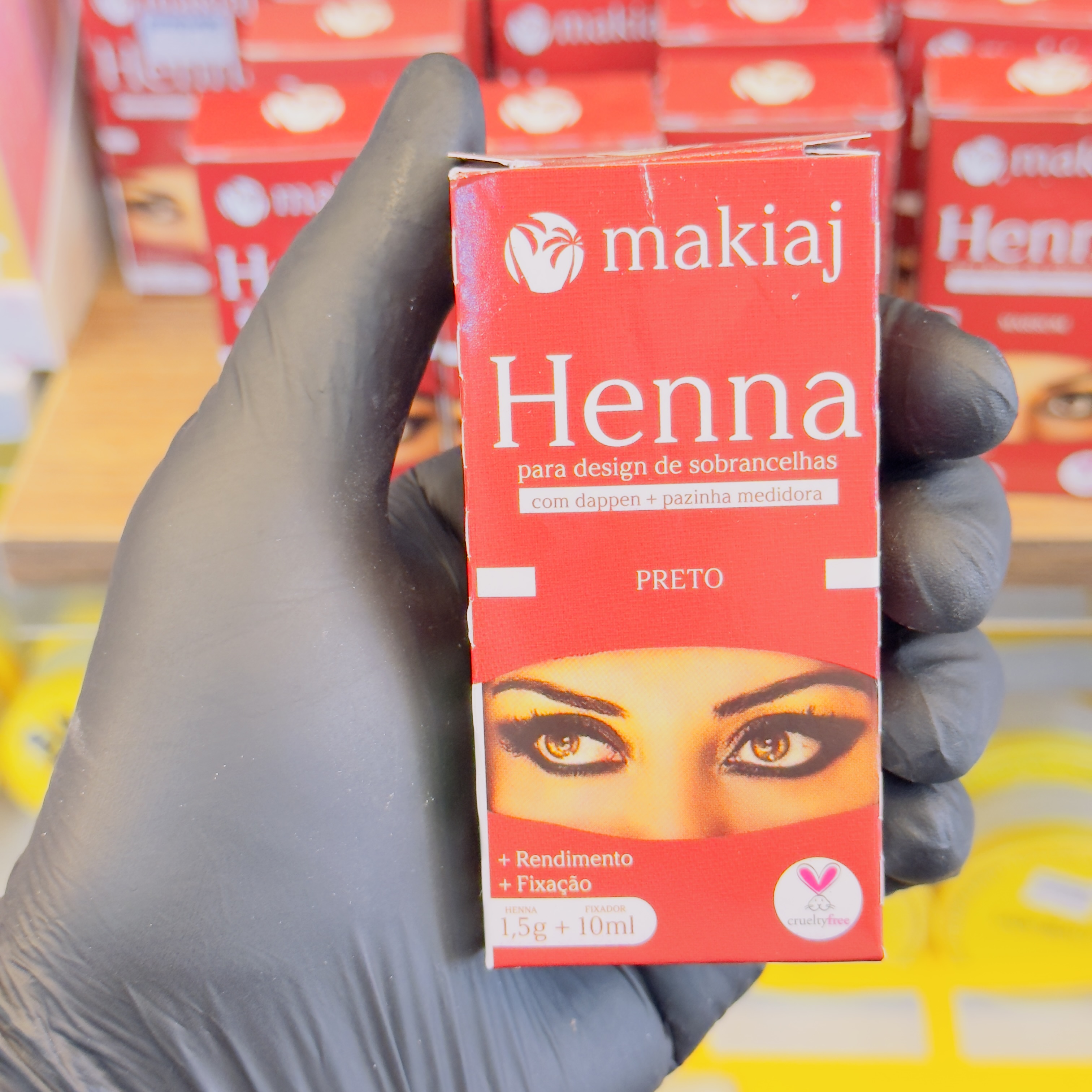 Henna Preto Para Design de Sobrancelhas Makiaj 1,5g   5ml
