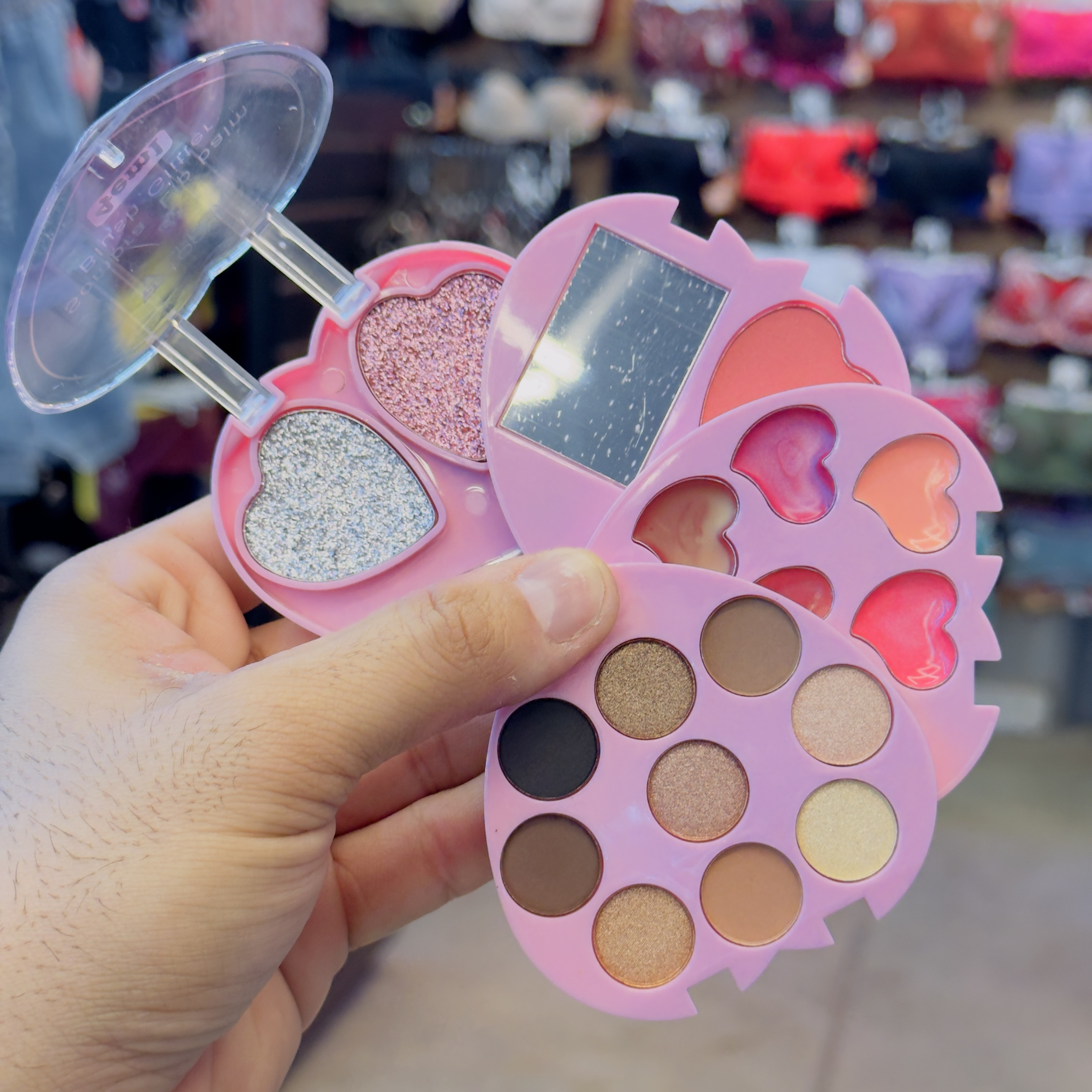 Kit Infantil 4 em 1 Sombra blush glitter lip balm toque special ts01066