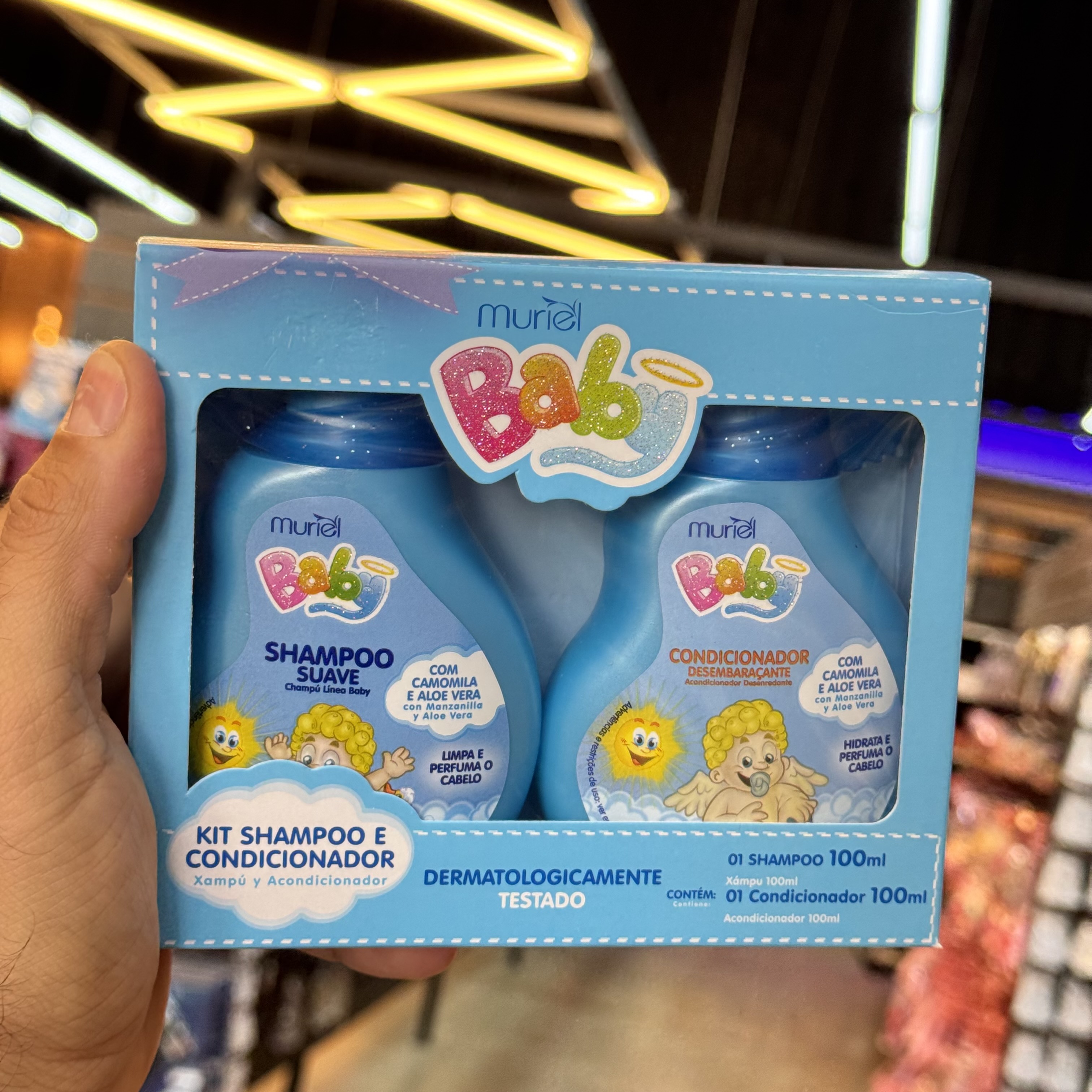 Kit Infantil Muriel Baby 100ml Azul Camomila e aloe e vera