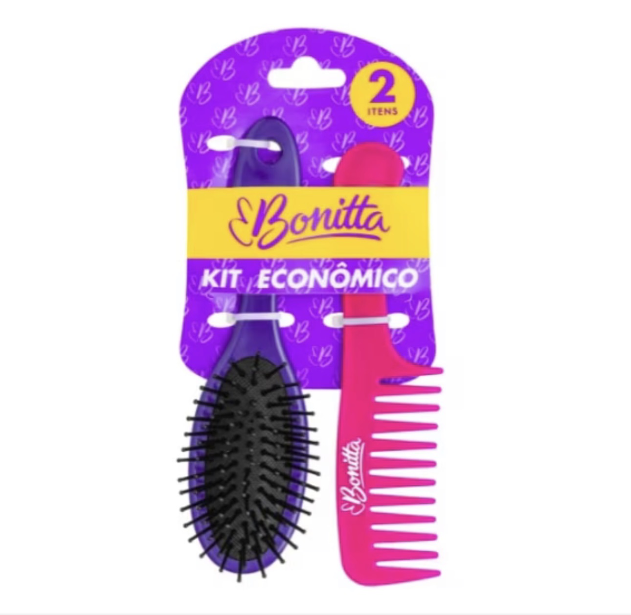KIT MARCO BONI ESCOVA CABELO + PENTE TAM P BONITTA 2X1
