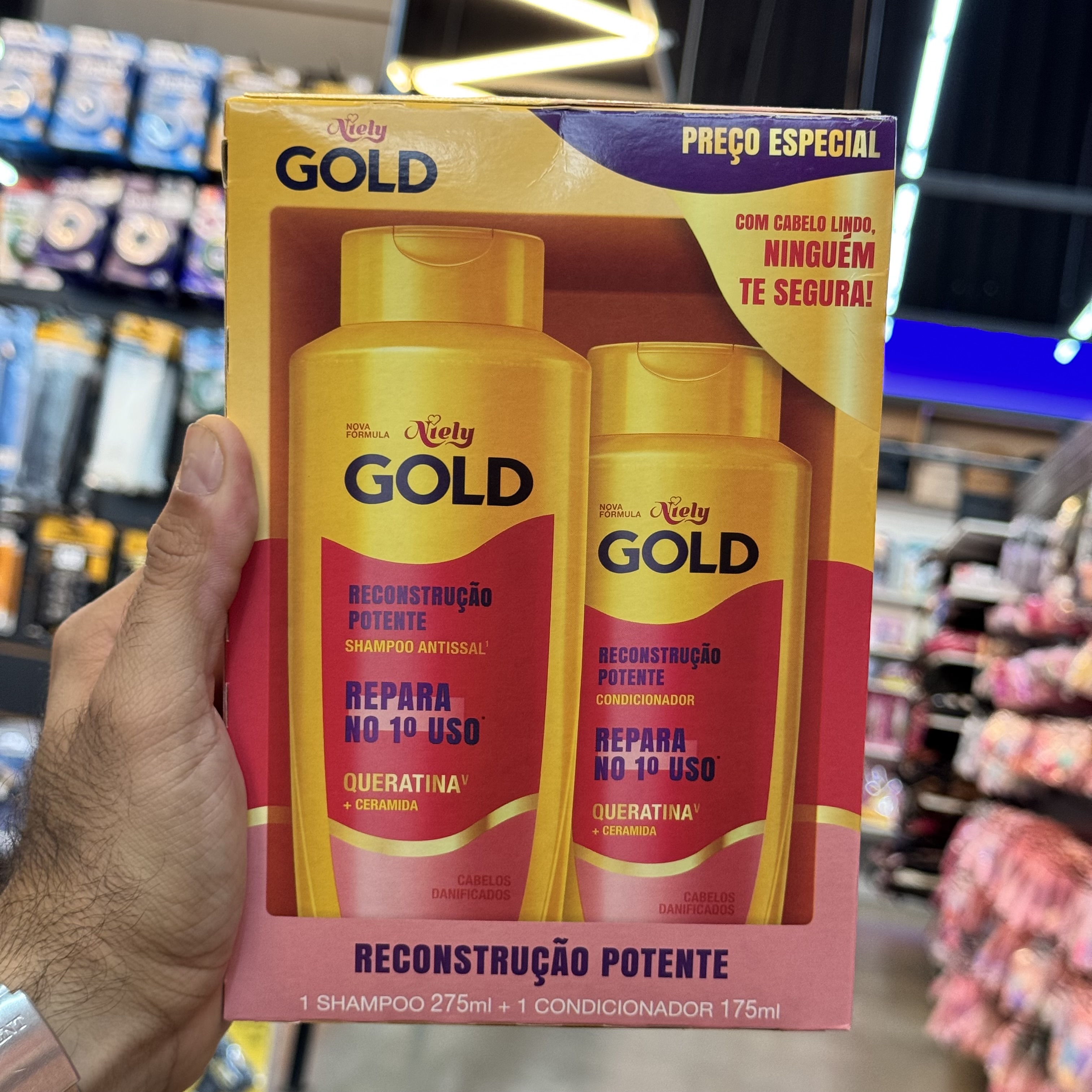 KIT NIELYEGOLD SHAMPOO RECONSTRUCAO POTENTE 275 2X1