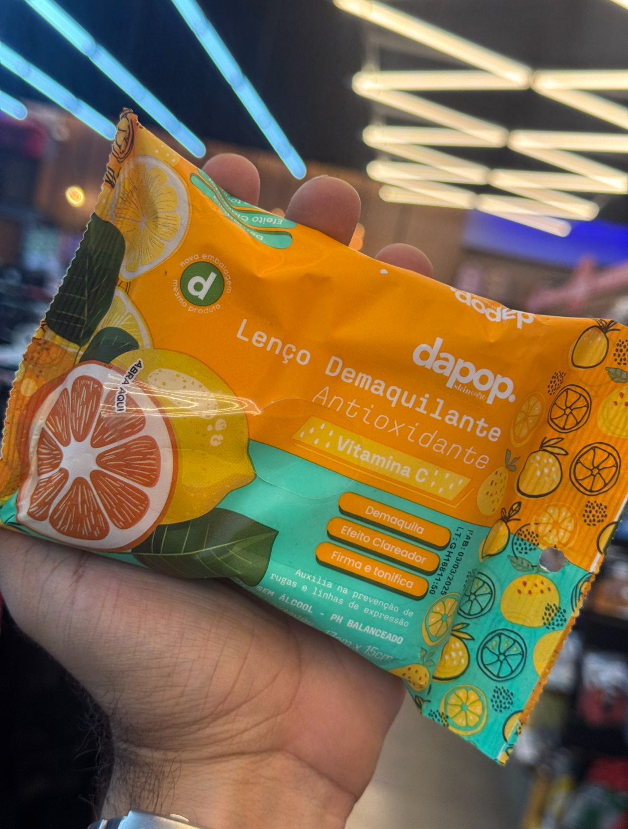 Lenço Demaquilante Dapop Antioxidante 25 Unidades
