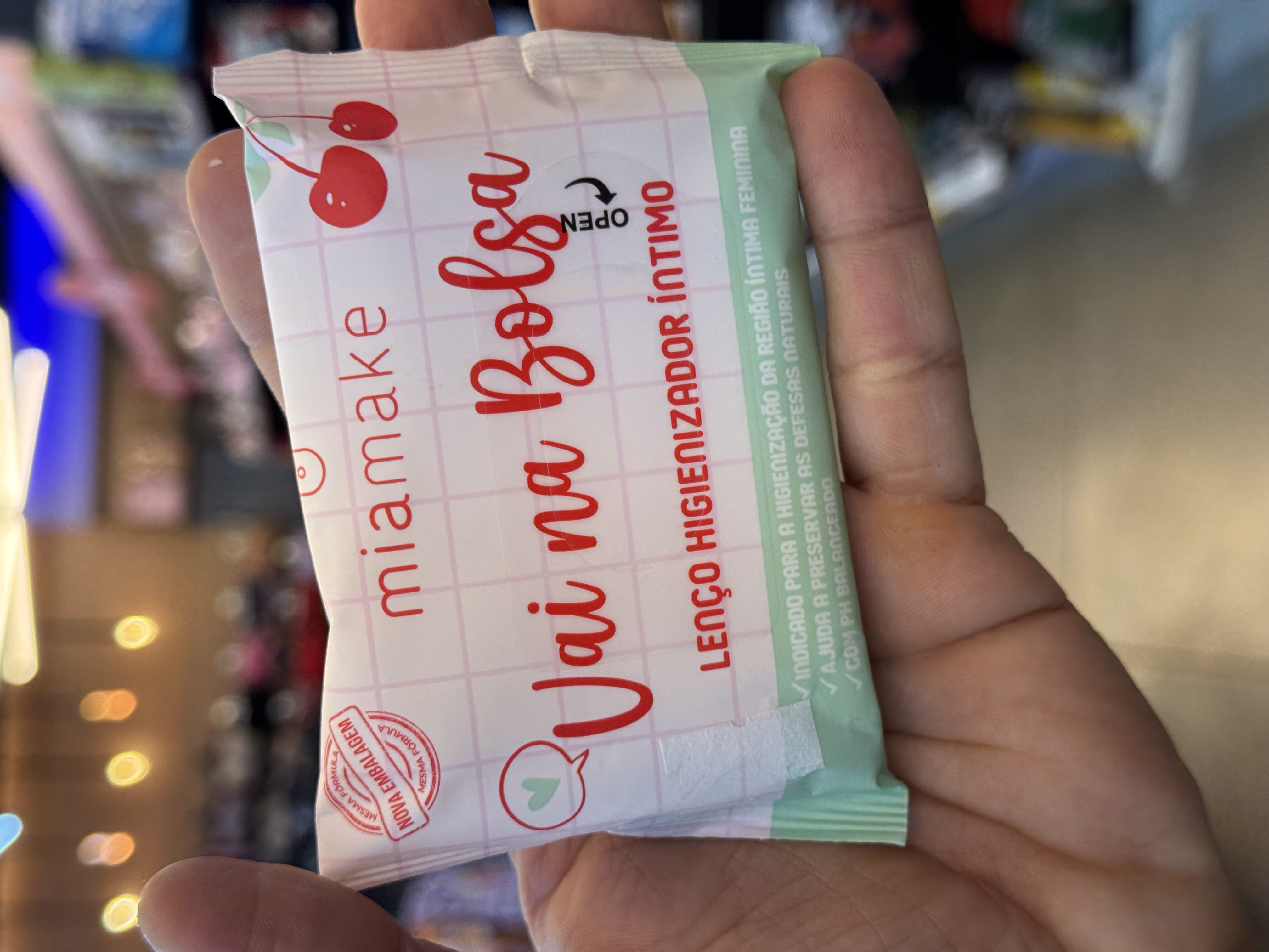 Lenço higienizador íntimo vai na bolsa miamake 465