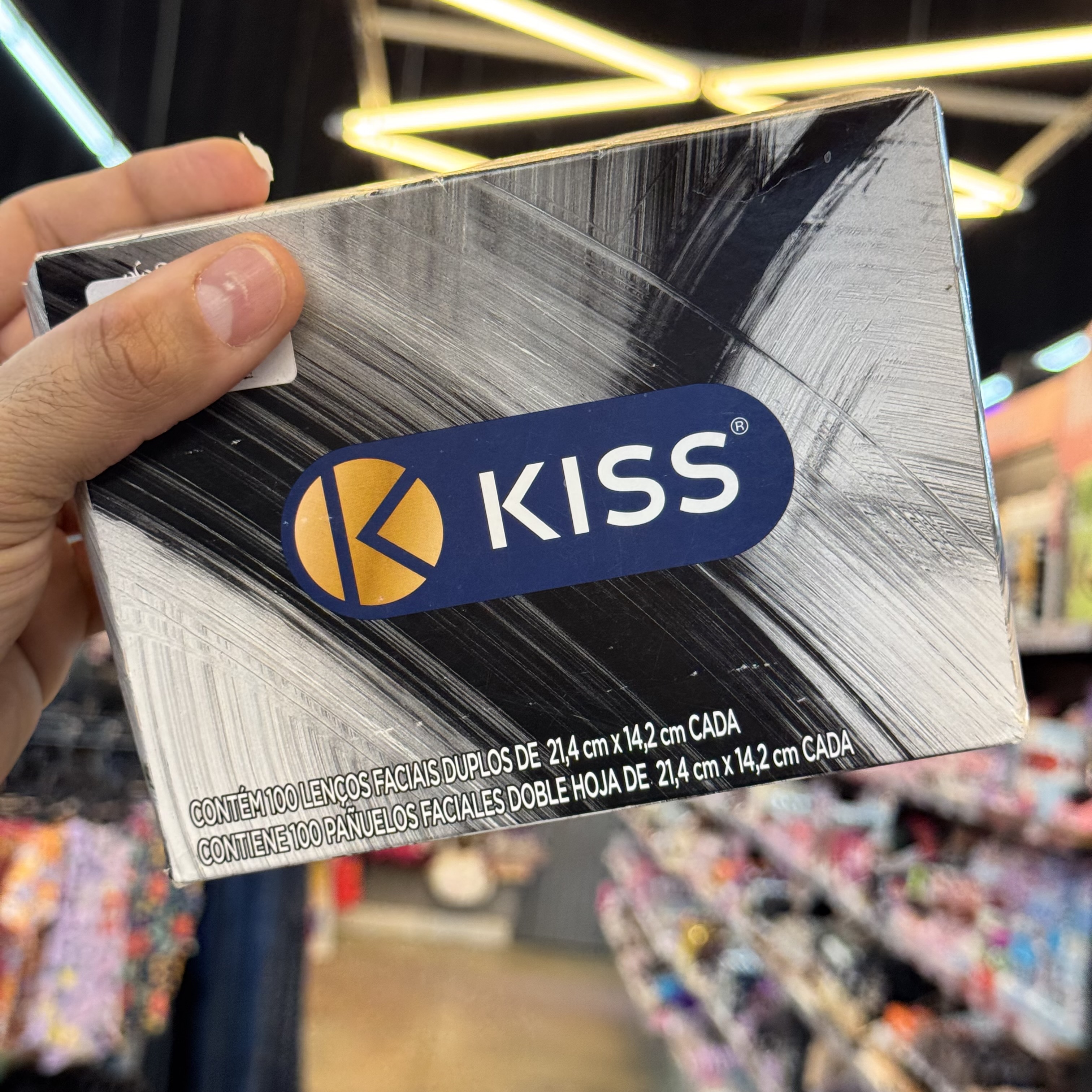 Lenços Faciais Duplos Descartáveis Kiss 100 Unid