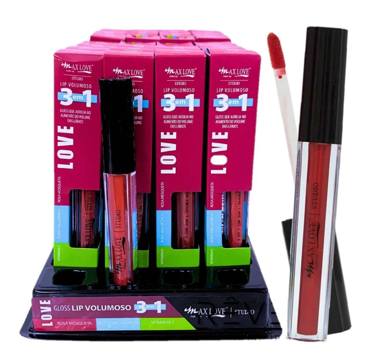 Lip Gloss Volumoso 3 em 1 max love mll-887p32