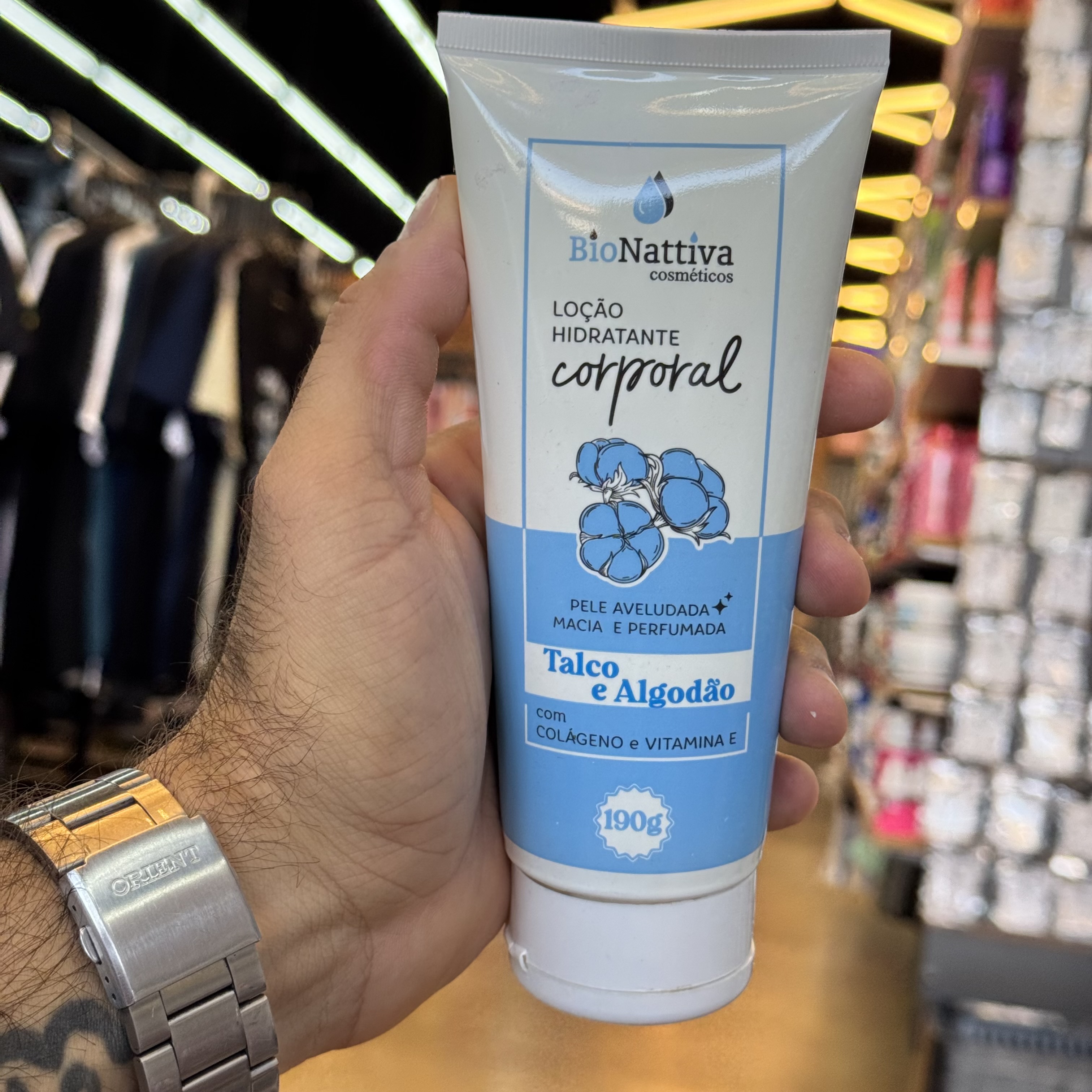 Loção Hidratante Corporal Talco e Algodão Bionattiva