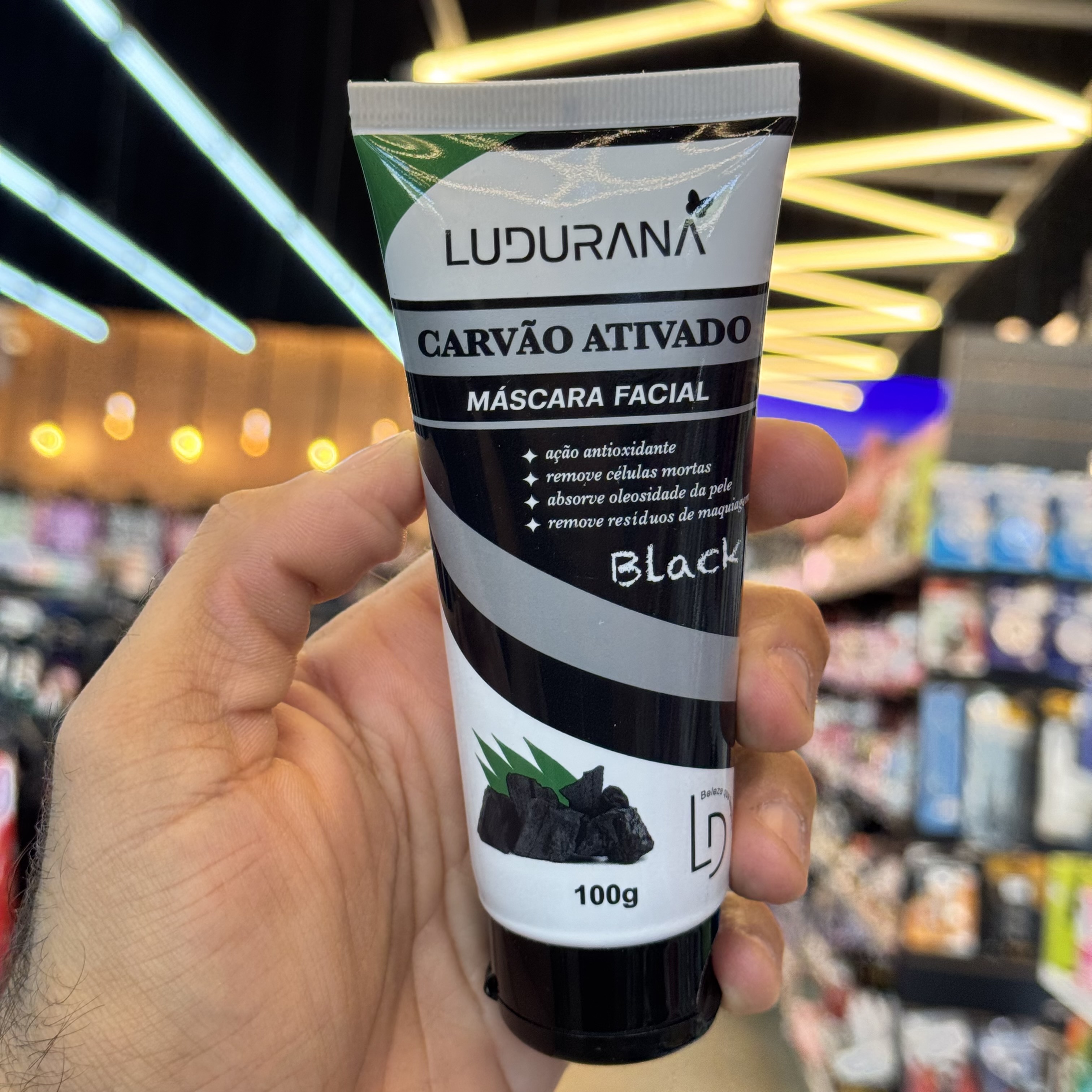 Mascara Facial Carvão Ativado Ludurana Black B00107