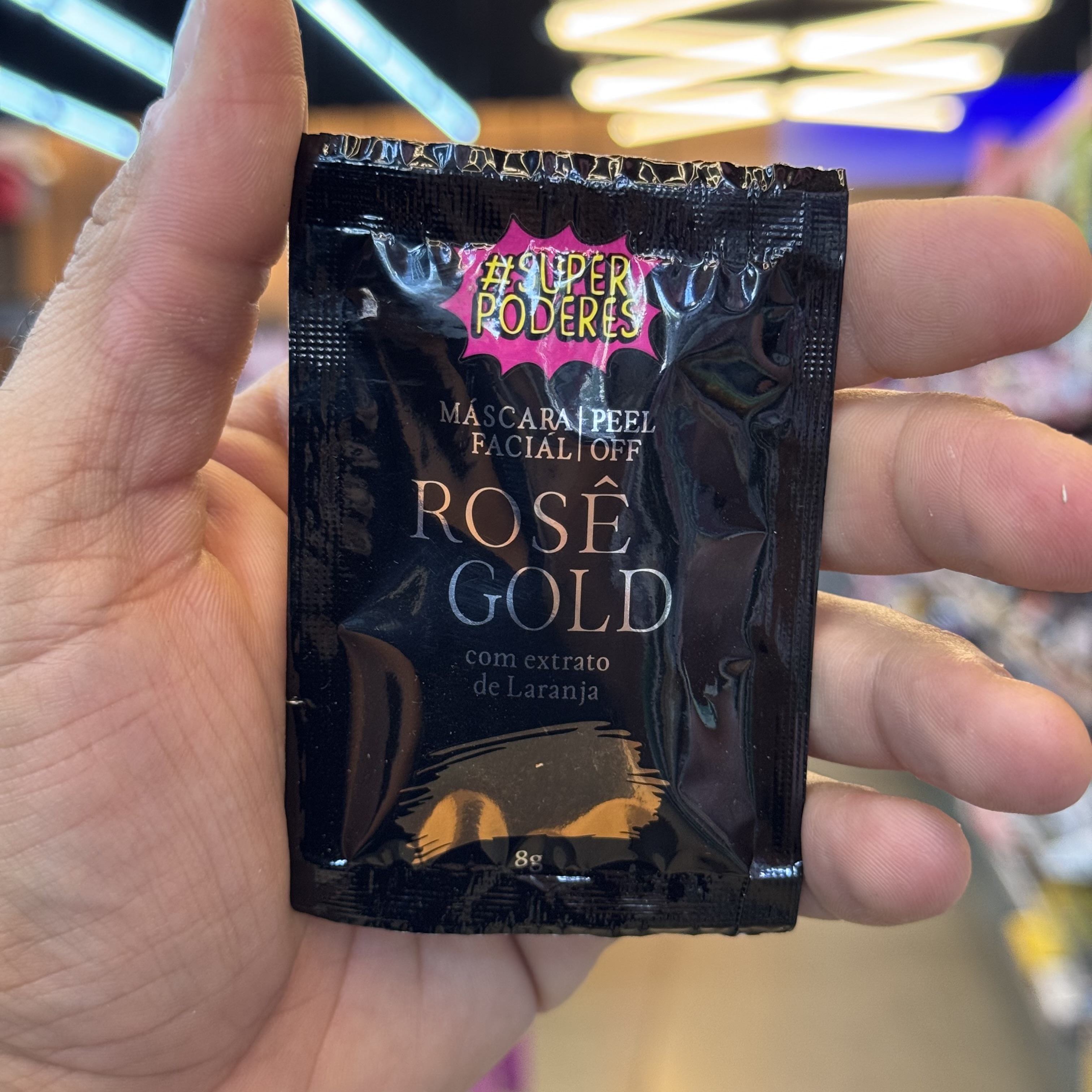 Máscara facial peel off Rosê gold com extrato de laranja super poderes 8g mfsp42