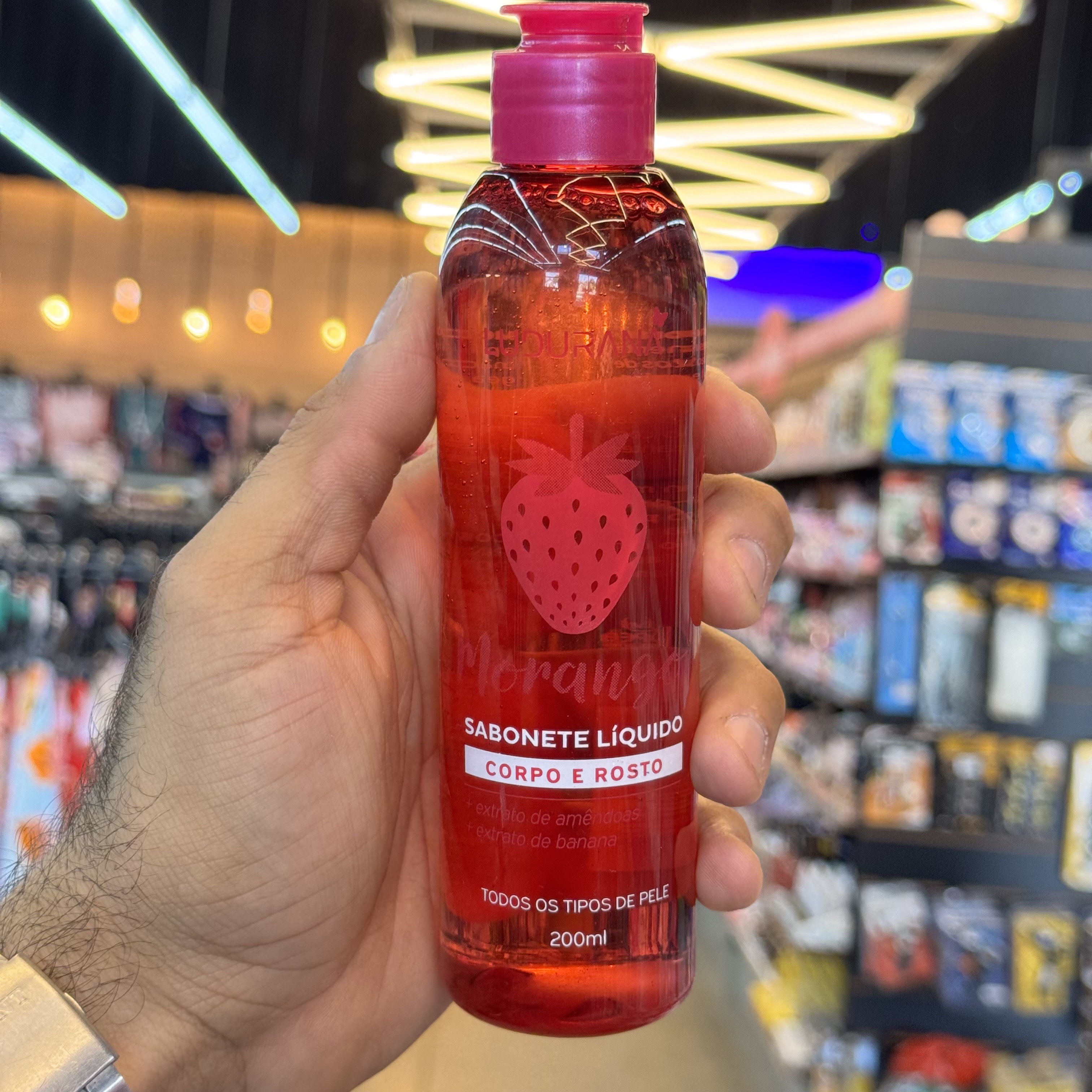 Sabonete Líquido Corpo e Rosto morango Ludurana 200ml B00293