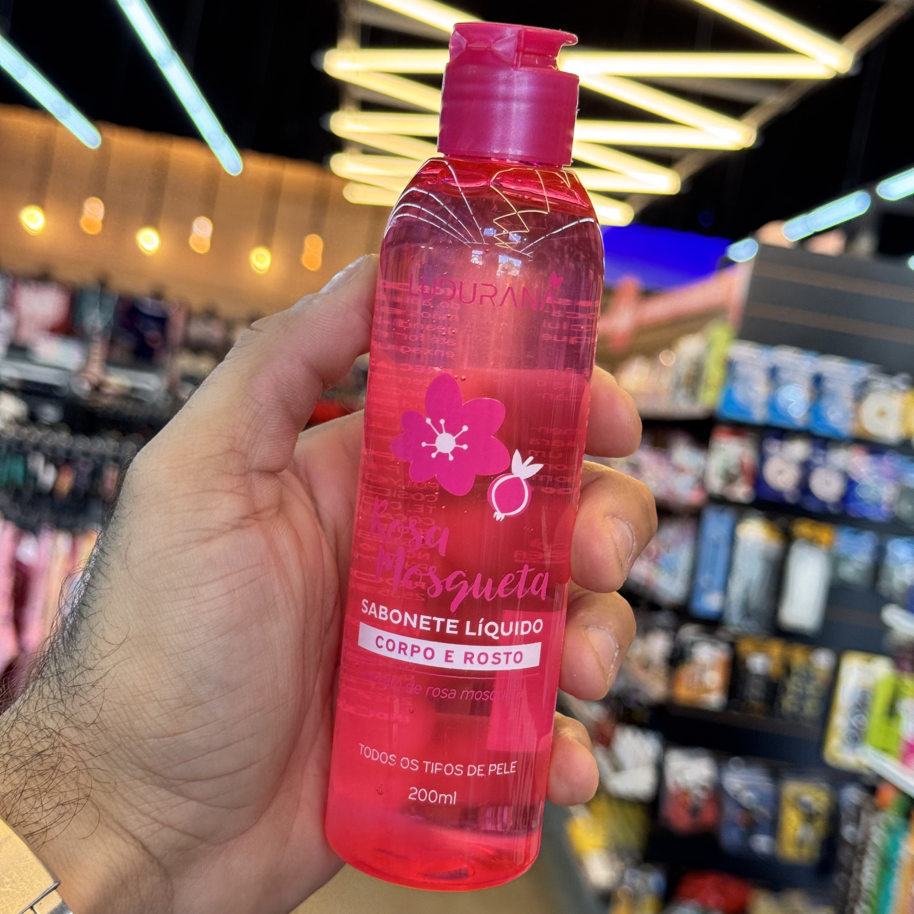 Sabonete Líquido Corpo e Rosto Rosa mosqueta Ludurana 200ml B00296