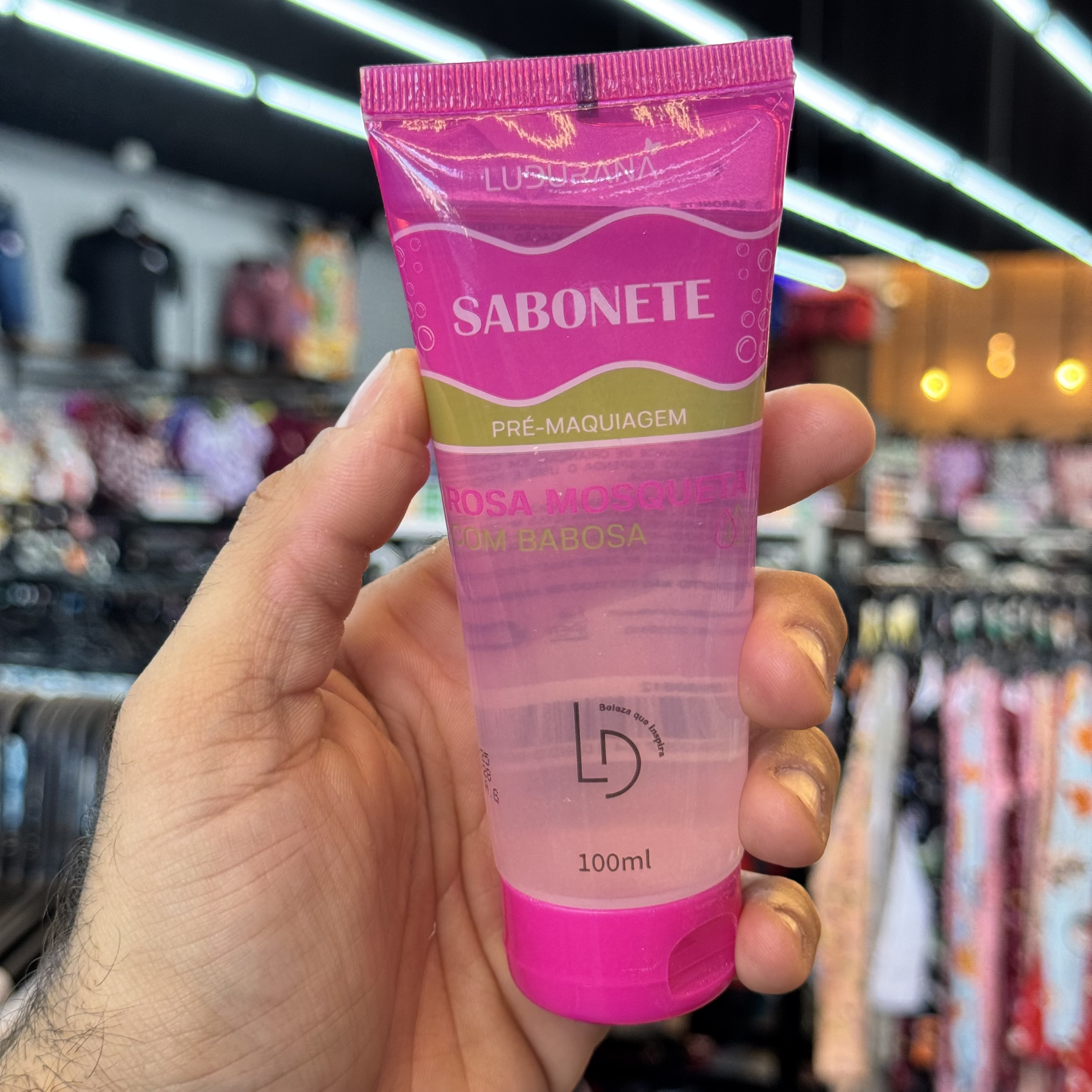 Sabonete Líquido Pré maquiagem rosa mosqueta com babosa Ludurana b00012