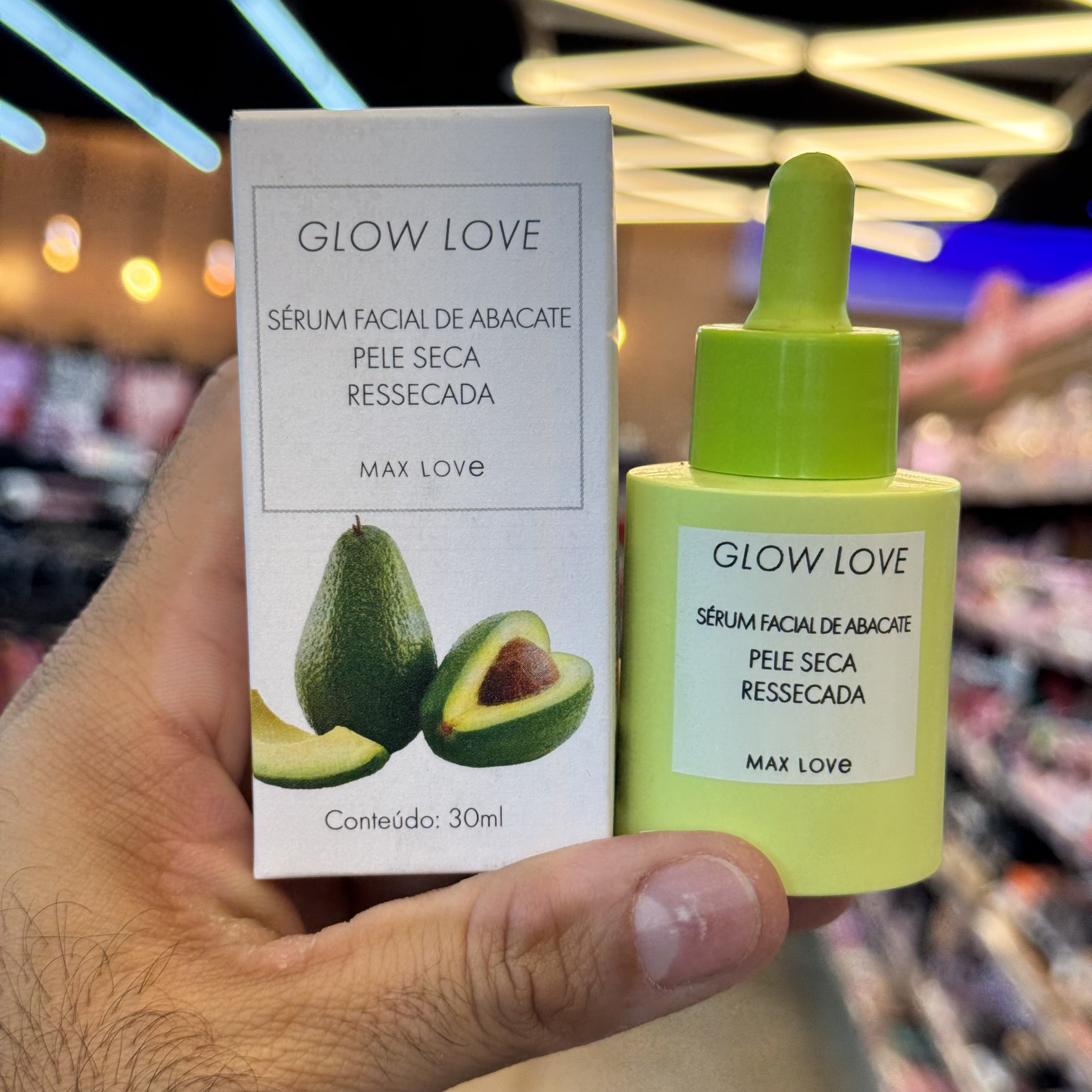 Sérum facial de abacate pele seca ressecada glow love max love ml795-36