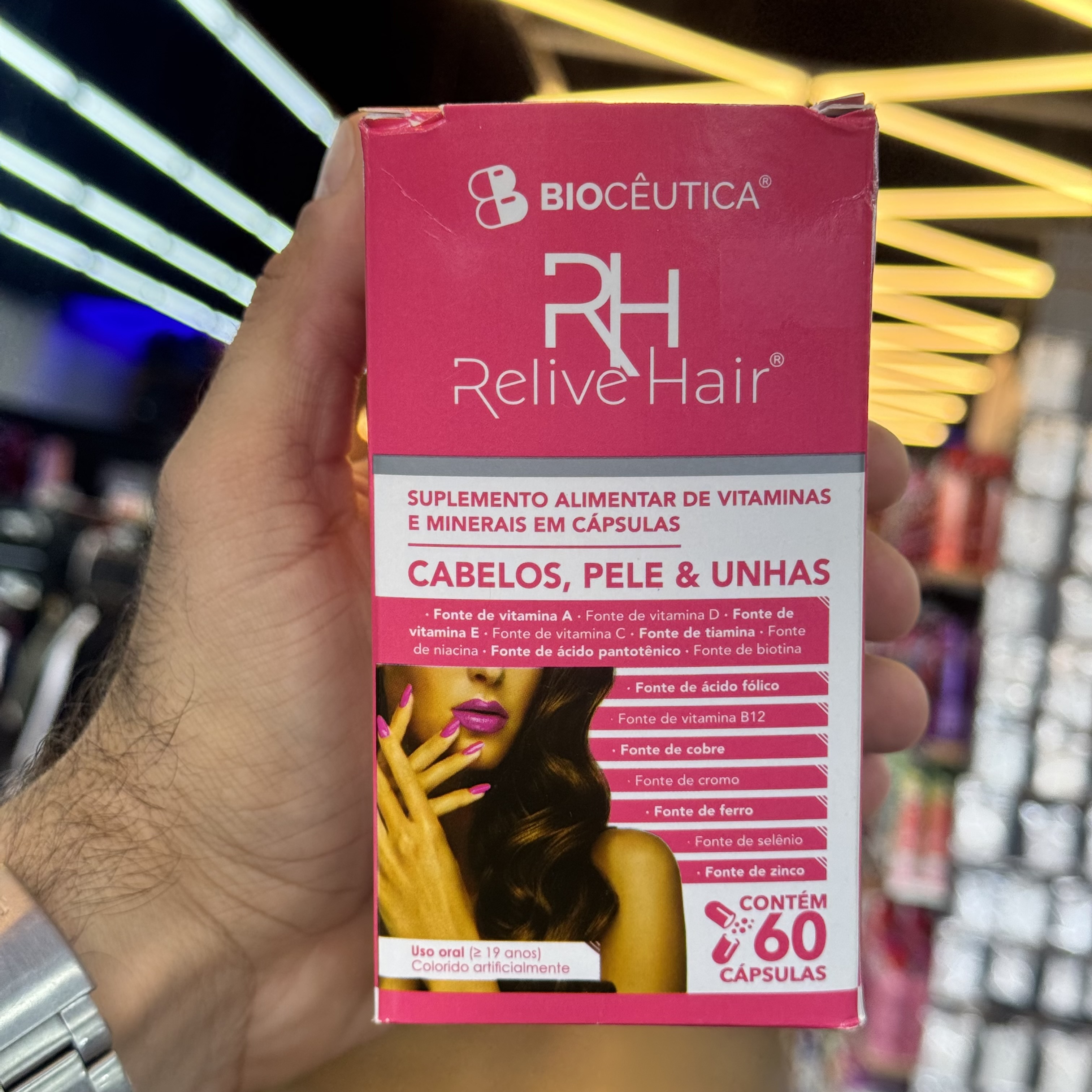 Suplemento Alimentar Relive Hair 60 Cápsulas Biocêutica