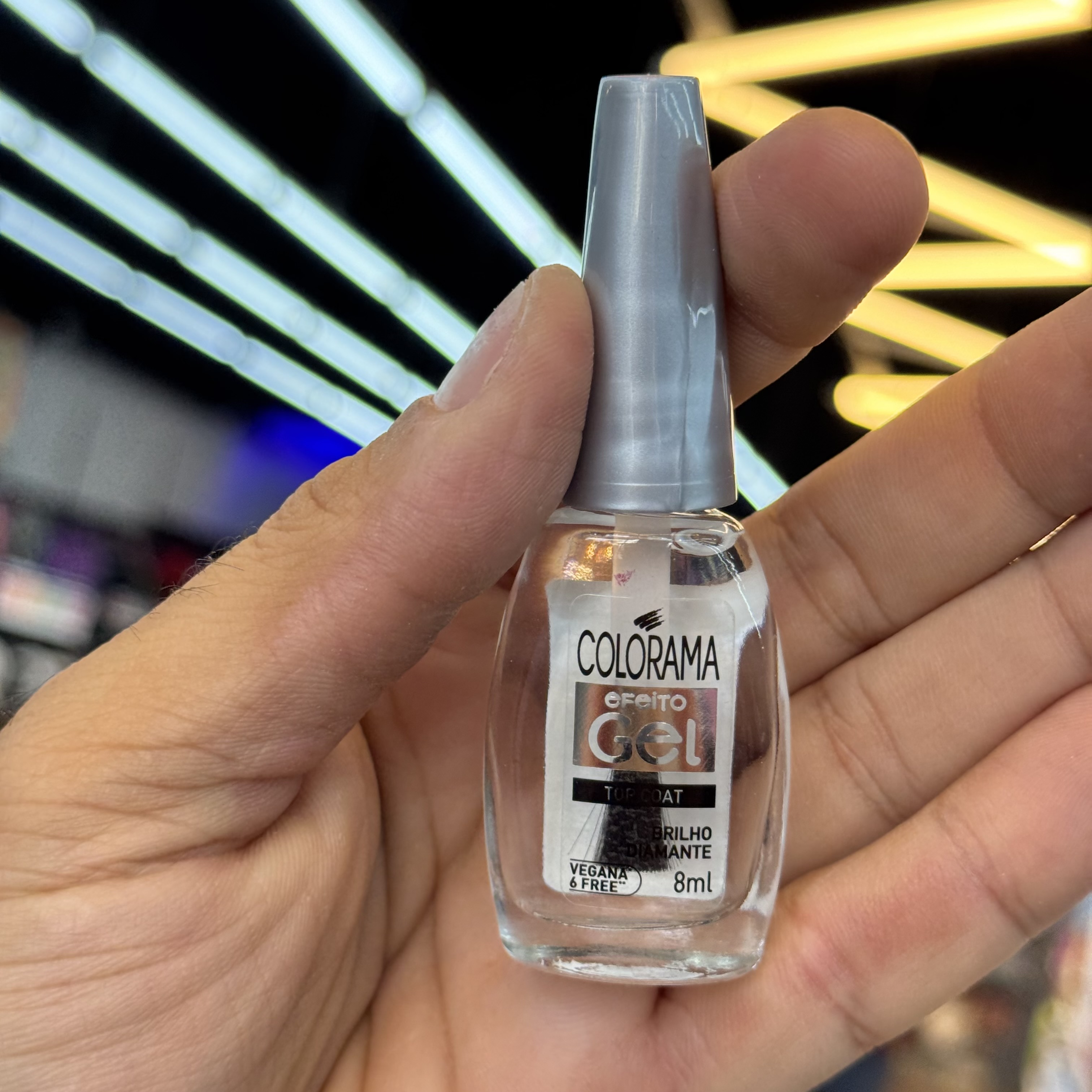 Top Coat Gel Brilho Diamante Colorama 8ml
